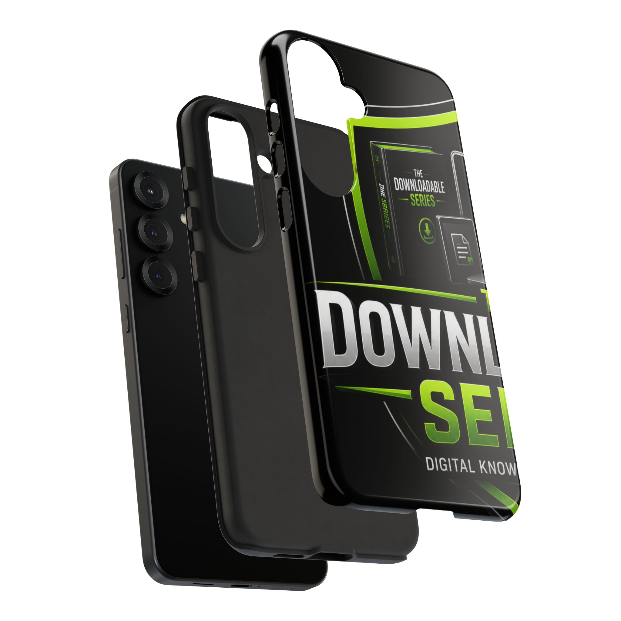 Downloadeable Series Tough Phone Case – Protective Black Graphic Cover