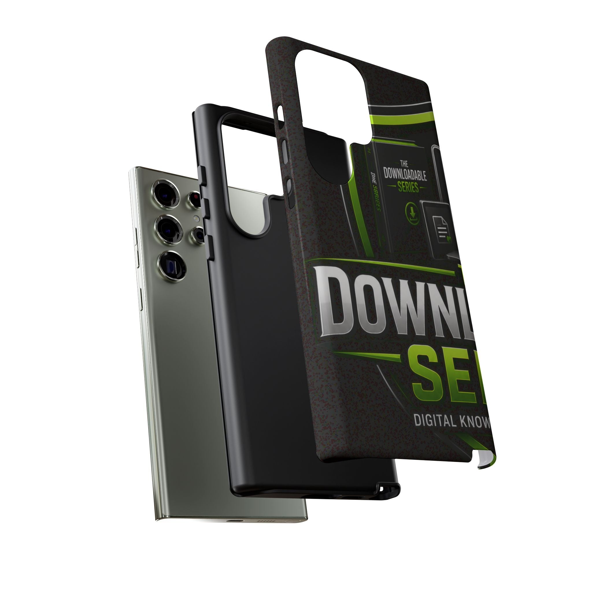 Downloadeable Series Tough Phone Case – Protective Black Graphic Cover