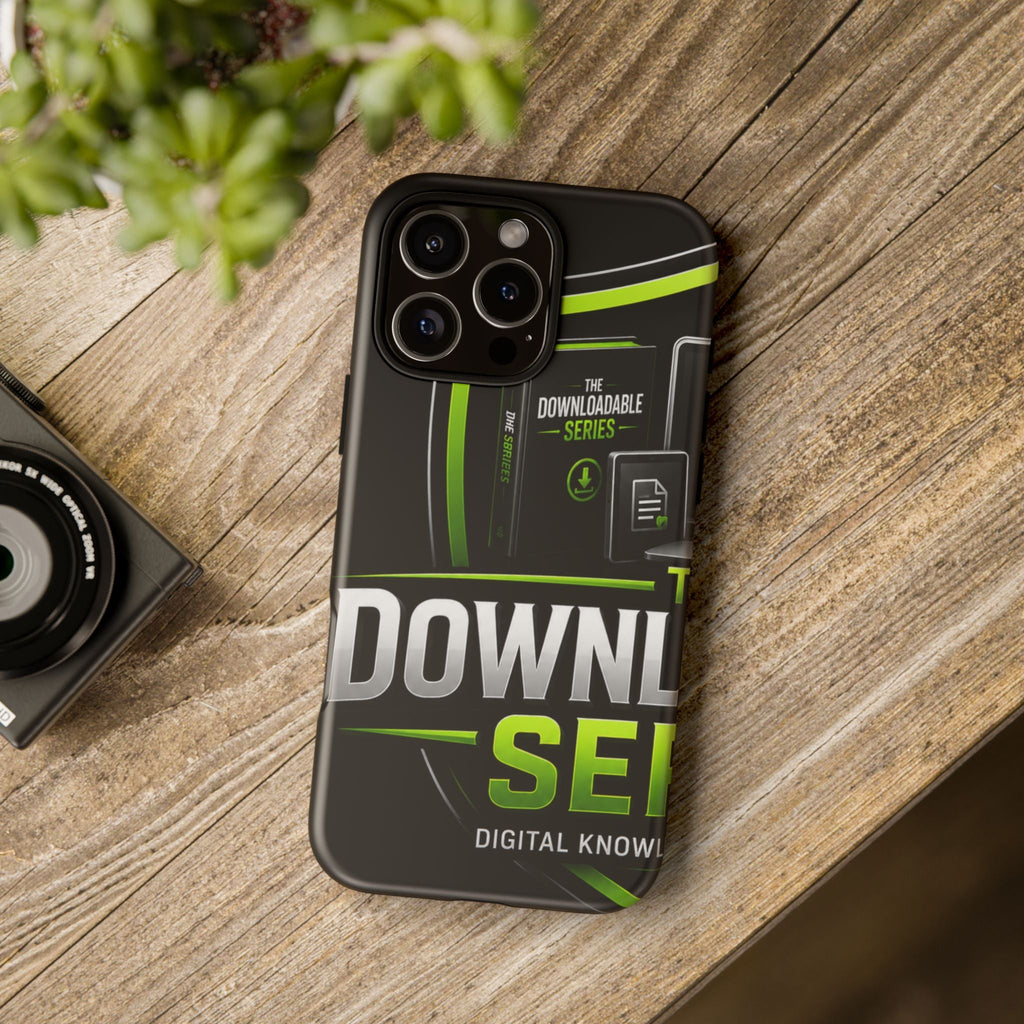 Downloadeable Series Tough Phone Case – Protective Black Graphic Cover