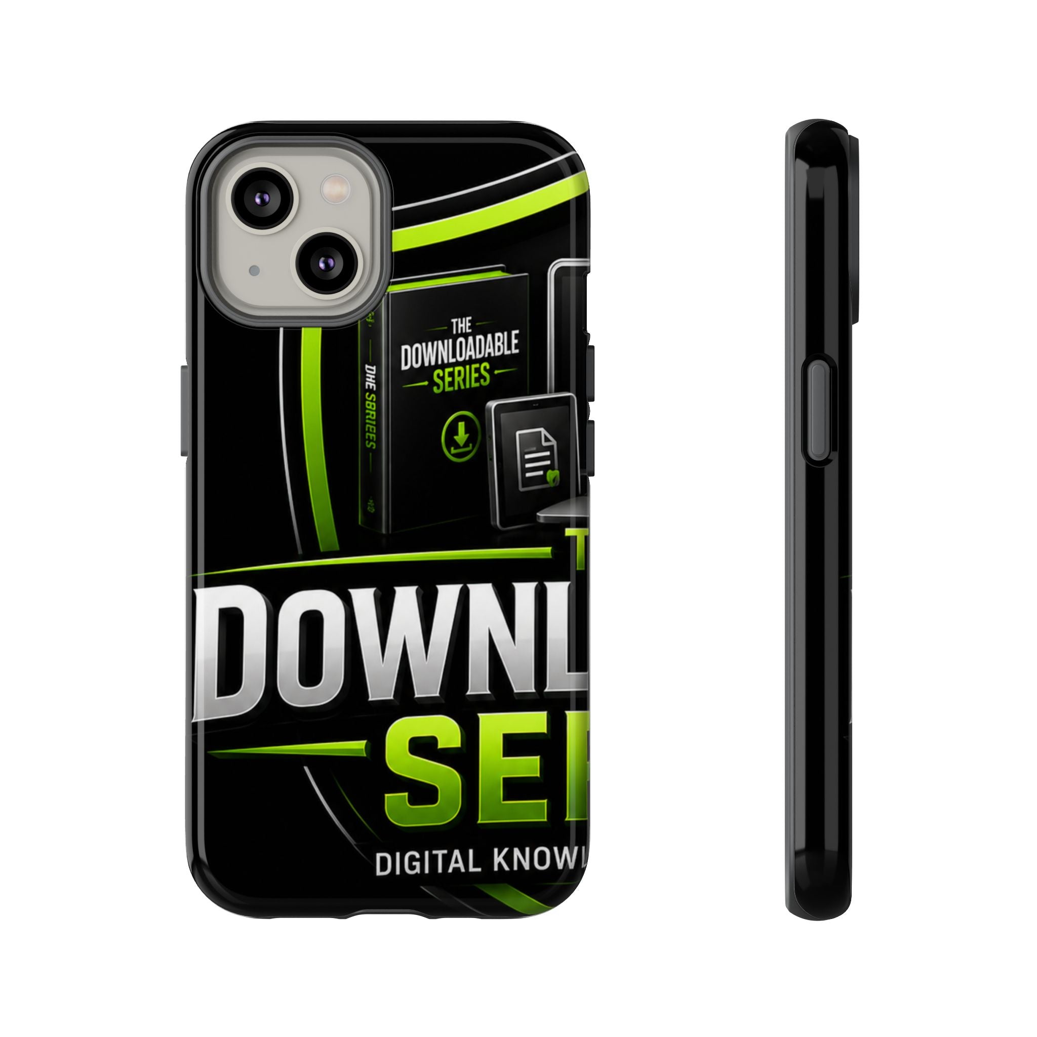 Downloadeable Series Tough Phone Case – Protective Black Graphic Cover