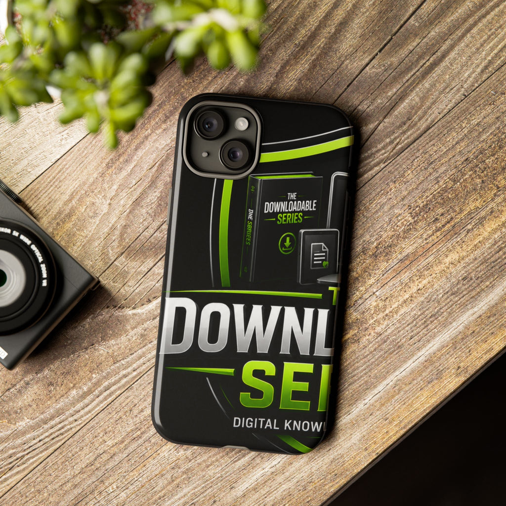 Downloadeable Series Tough Phone Case – Protective Black Graphic Cover