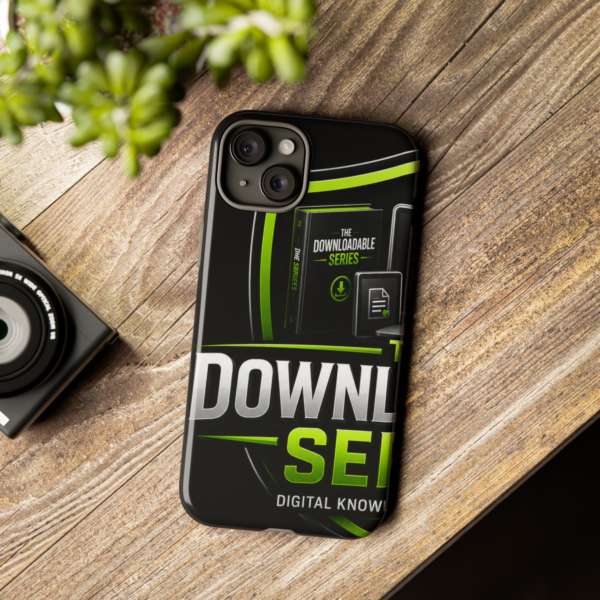 Downloadeable Series Tough Phone Case – Protective Black Graphic Cover