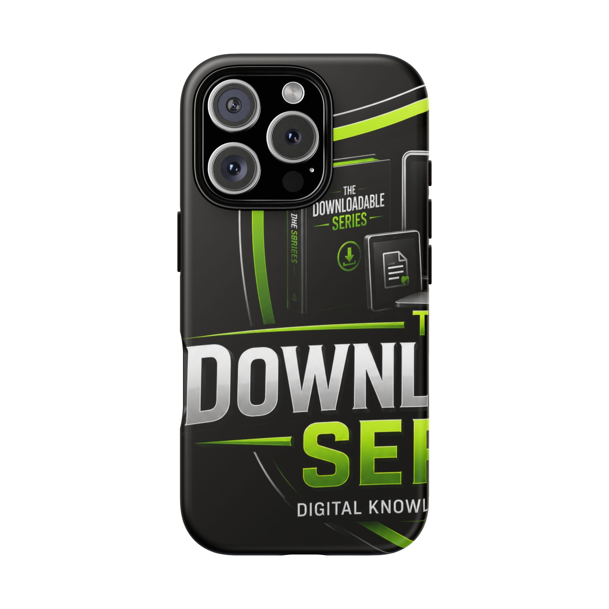 Downloadeable Series Tough Phone Case – Protective Black Graphic Cover