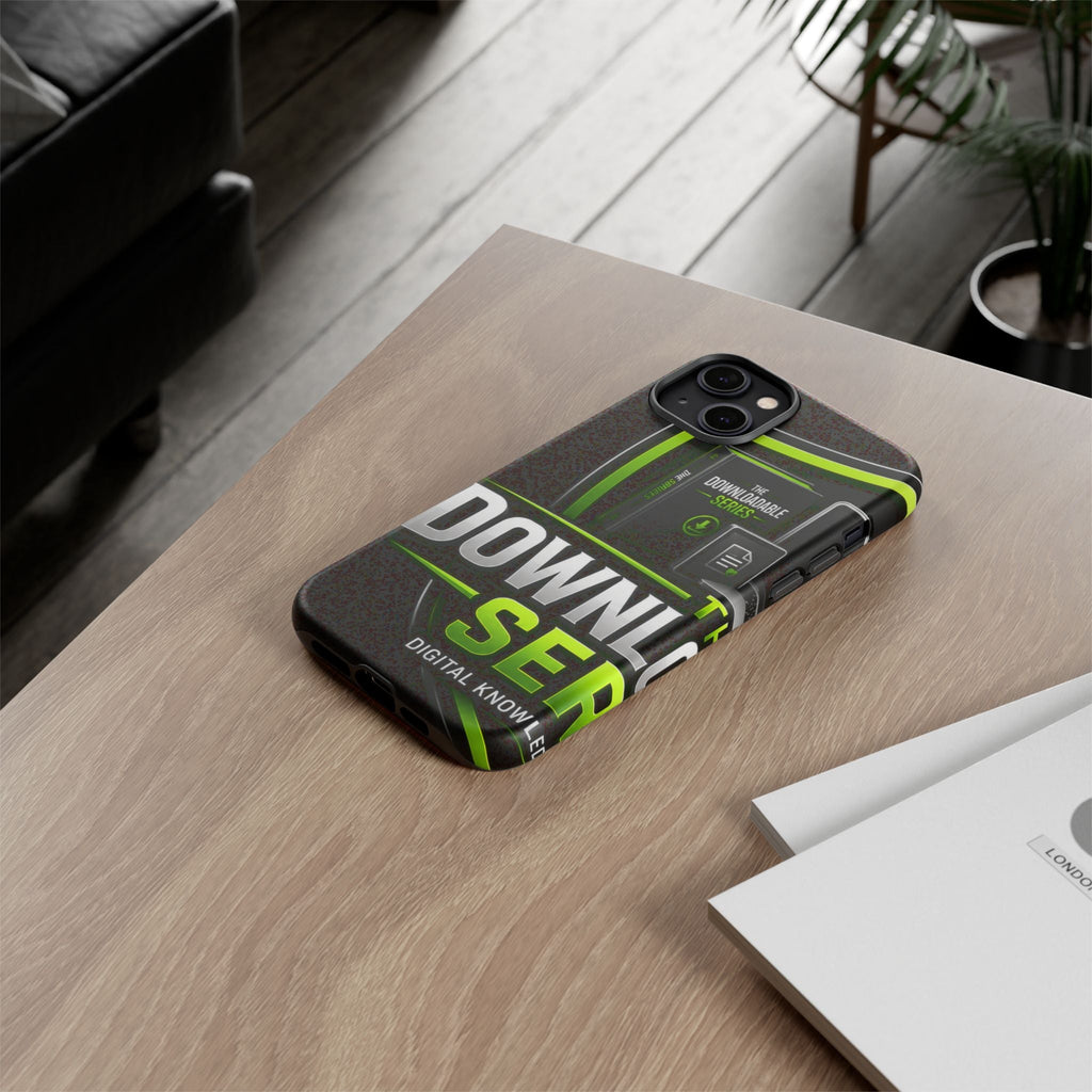Downloadeable Series Tough Phone Case – Protective Black Graphic Cover