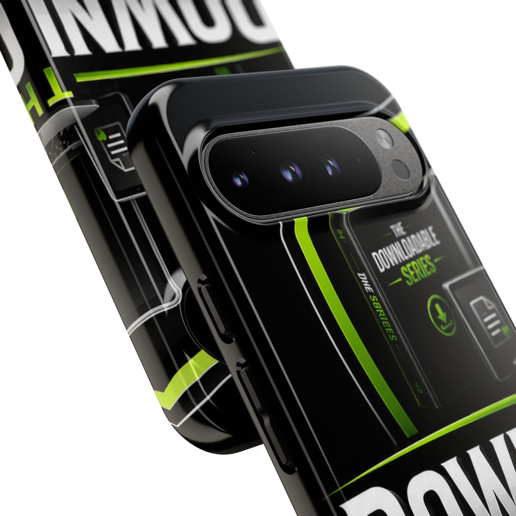 Downloadeable Series Tough Phone Case – Protective Black Graphic Cover