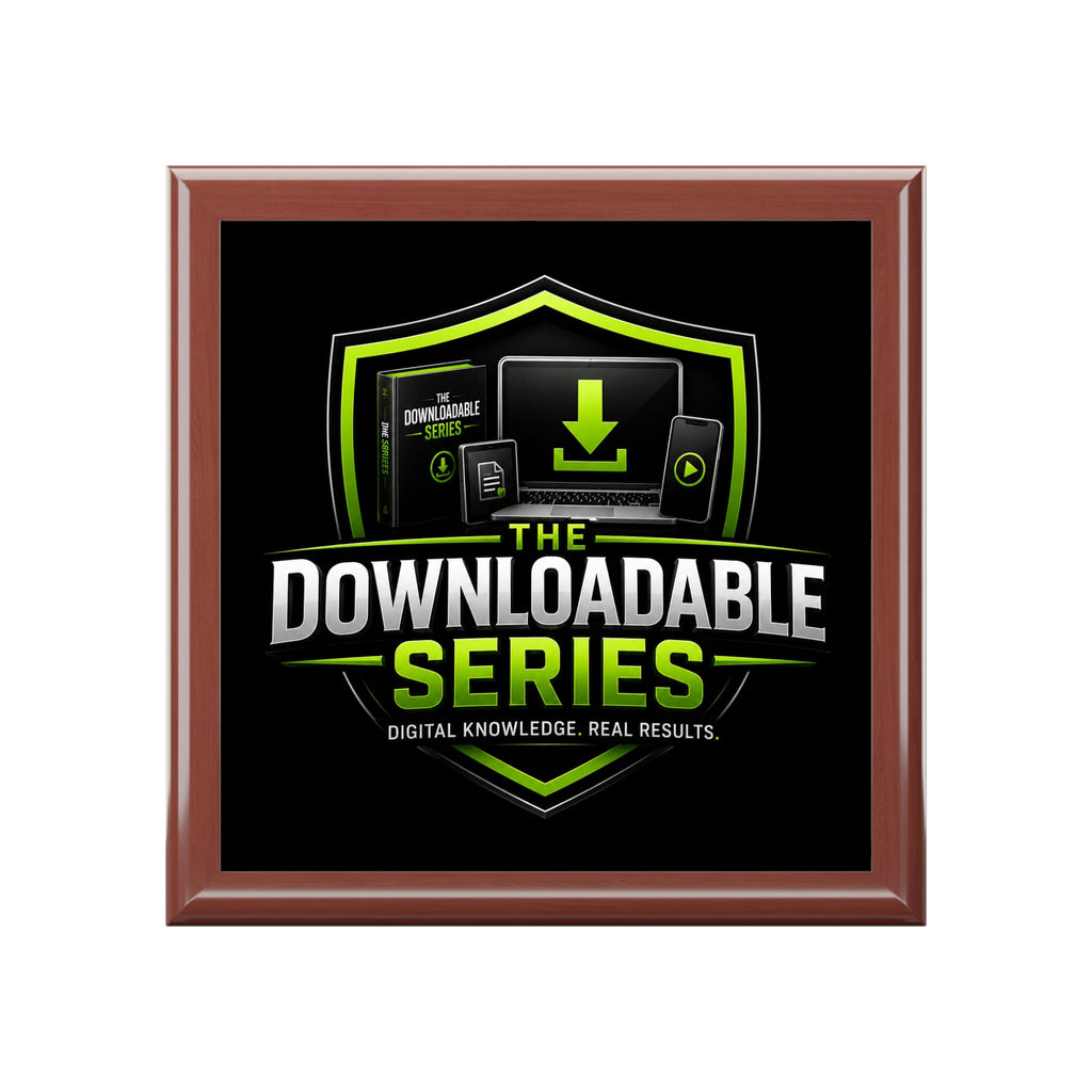 Downloadable Series Jewelry Box – Black Gloss Keepsake Chest with Green Logo