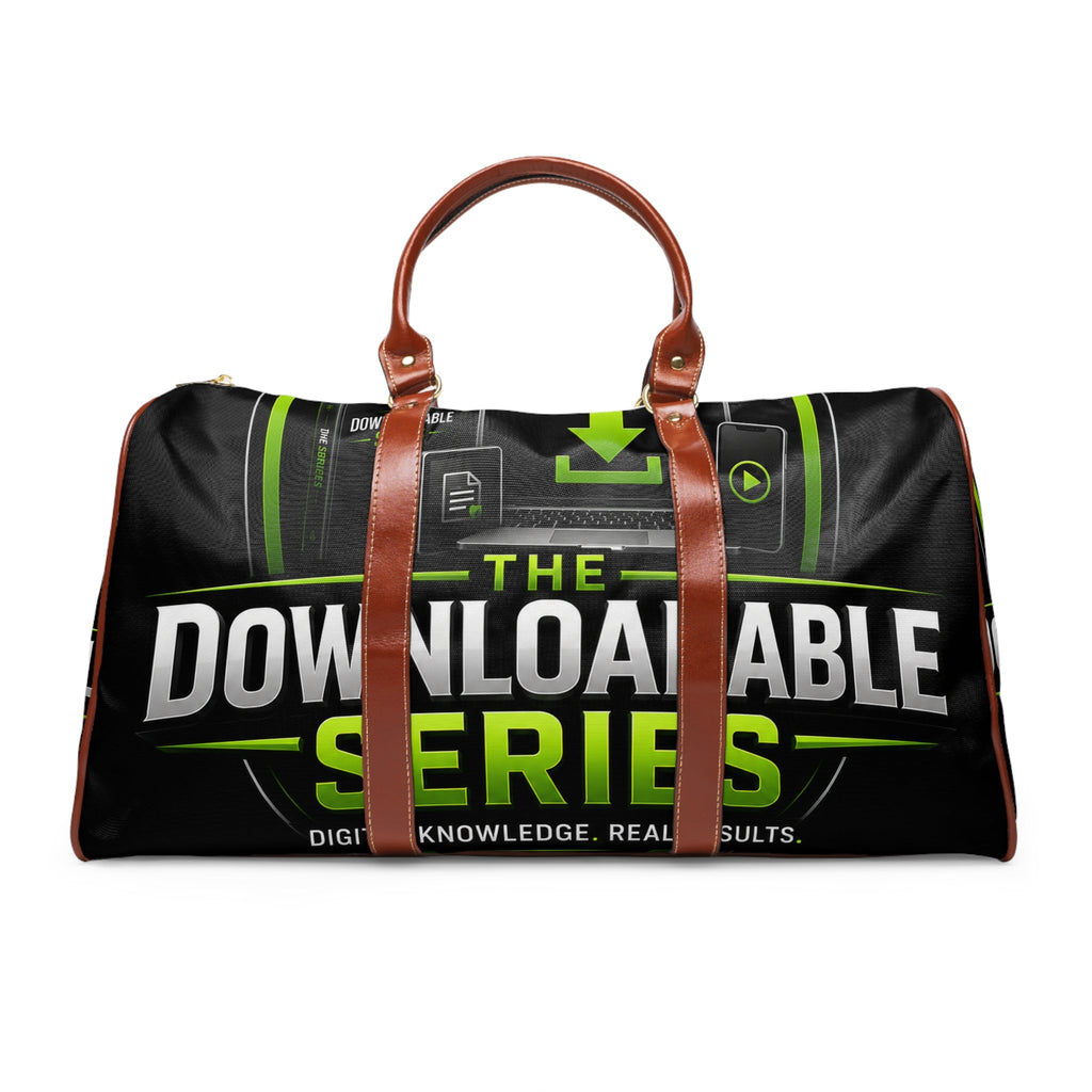 Waterproof Travel Duffel Bag – "The Downloadable Series" Logo Weekend Bag