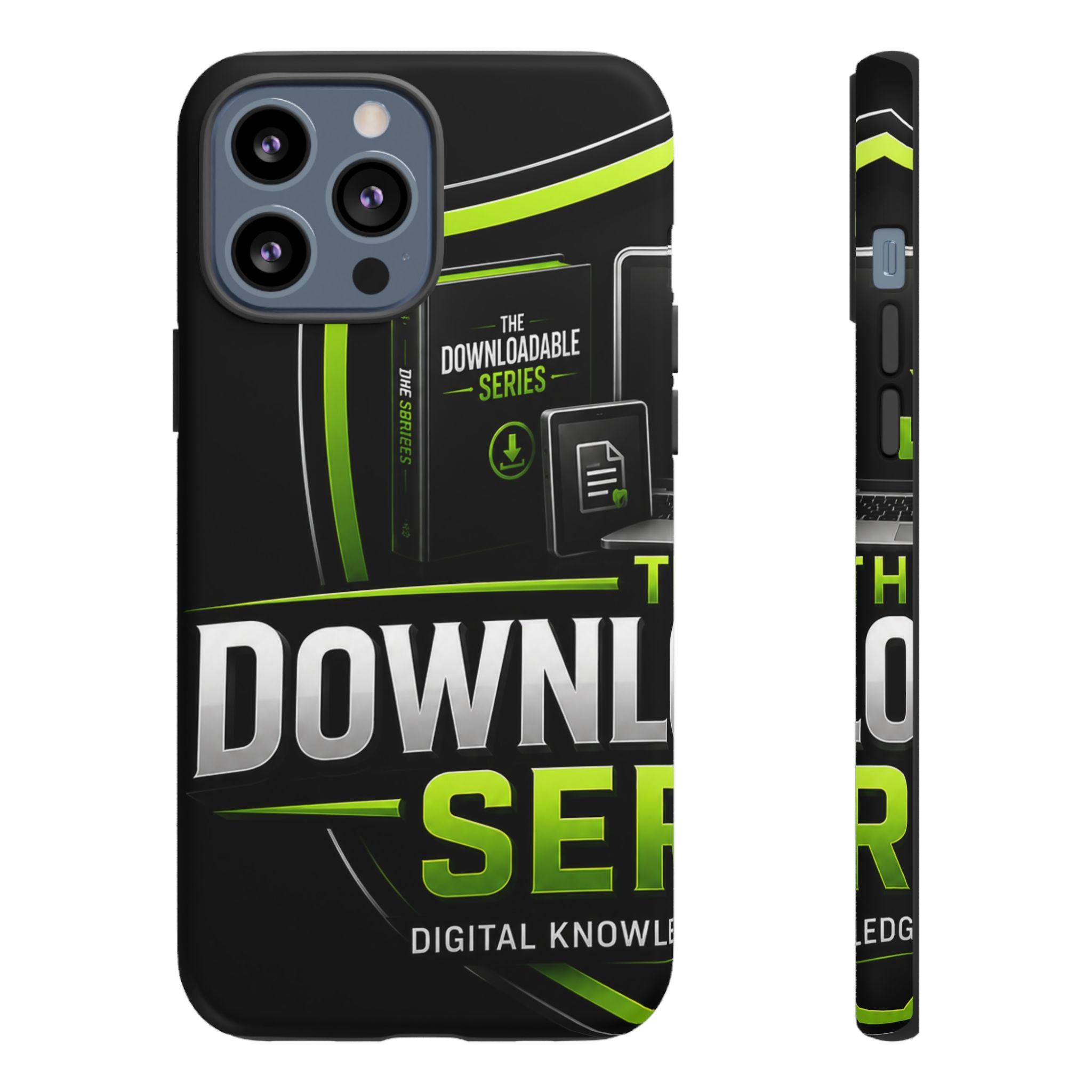 Downloadeable Series Tough Phone Case – Protective Black Graphic Cover
