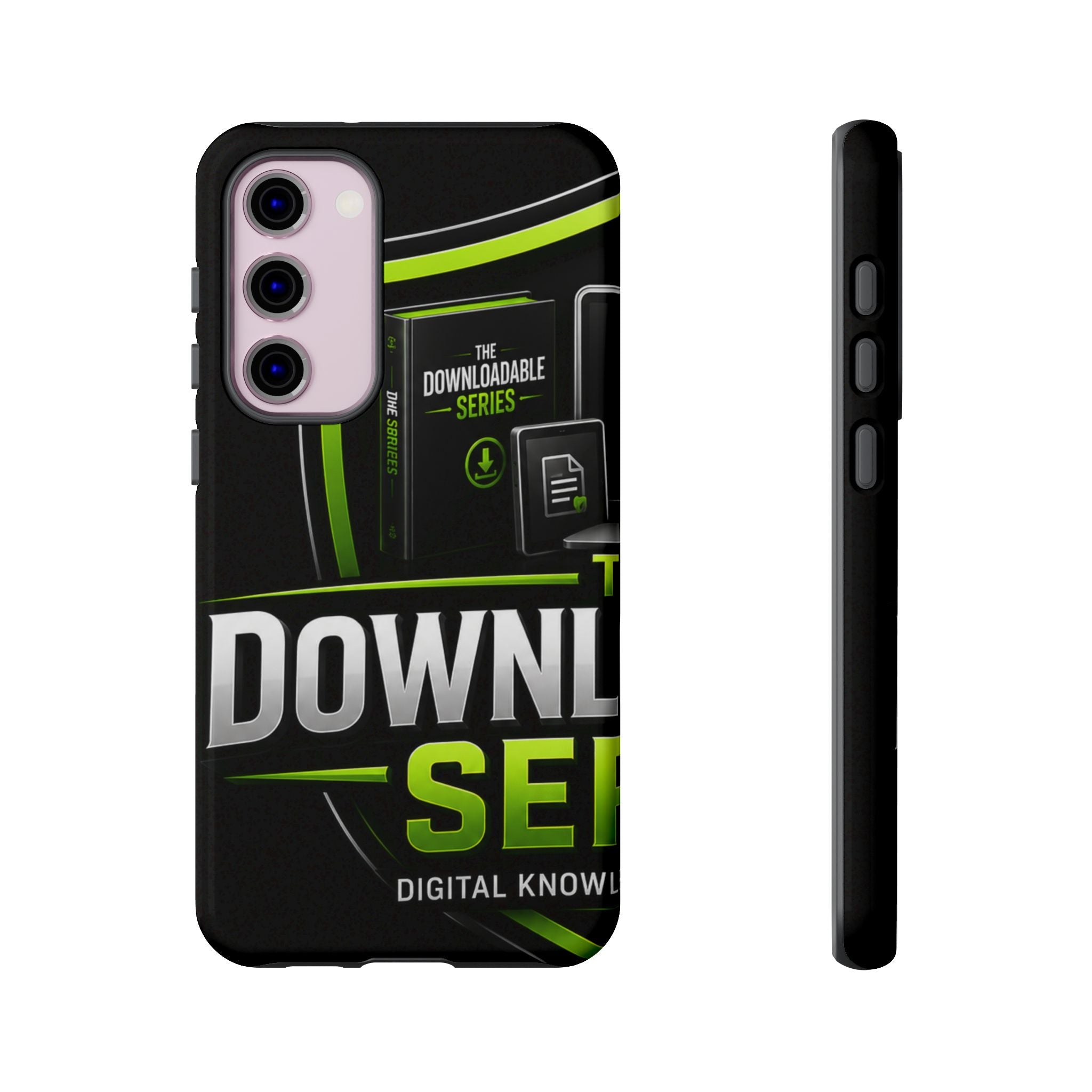Downloadeable Series Tough Phone Case – Protective Black Graphic Cover