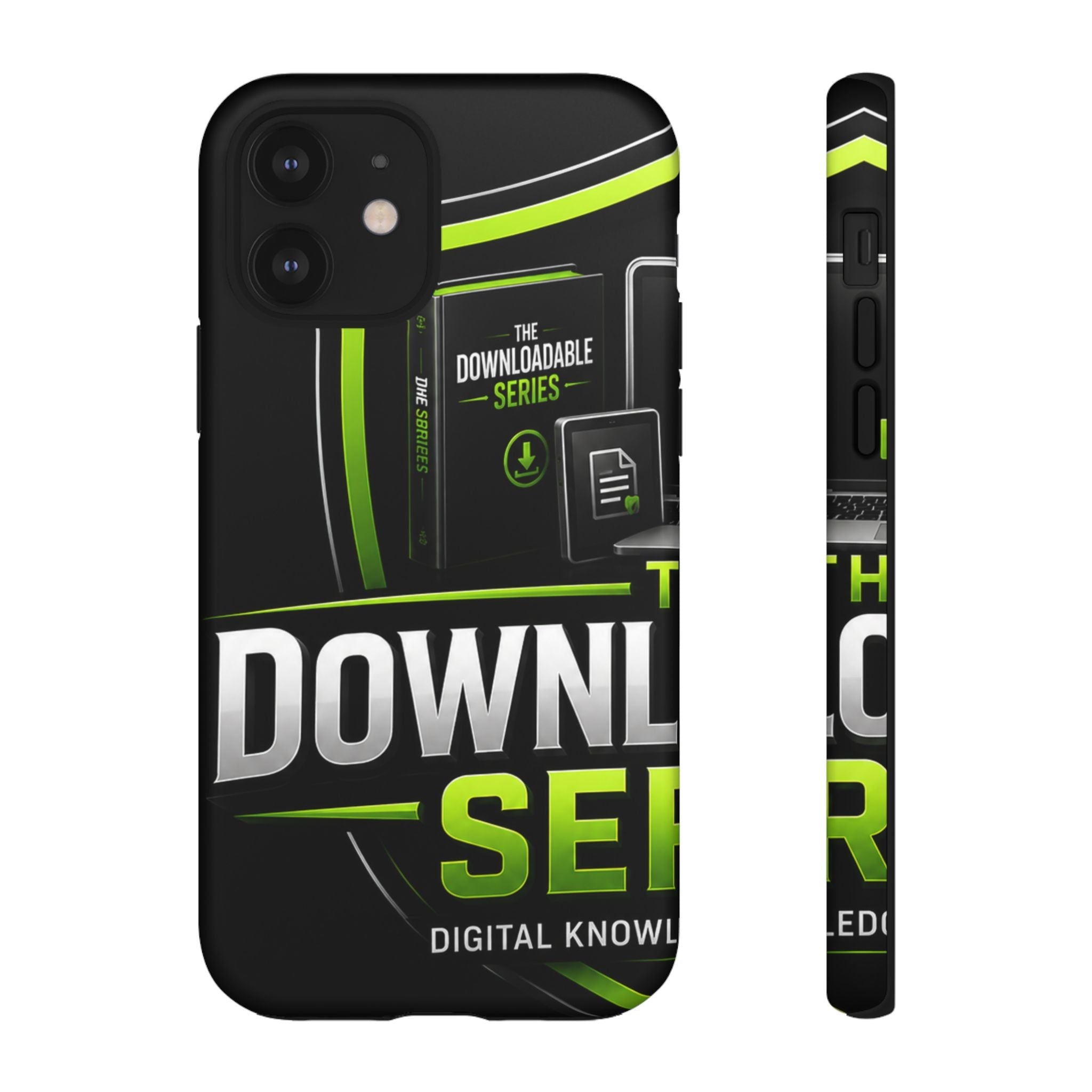 Downloadeable Series Tough Phone Case – Protective Black Graphic Cover