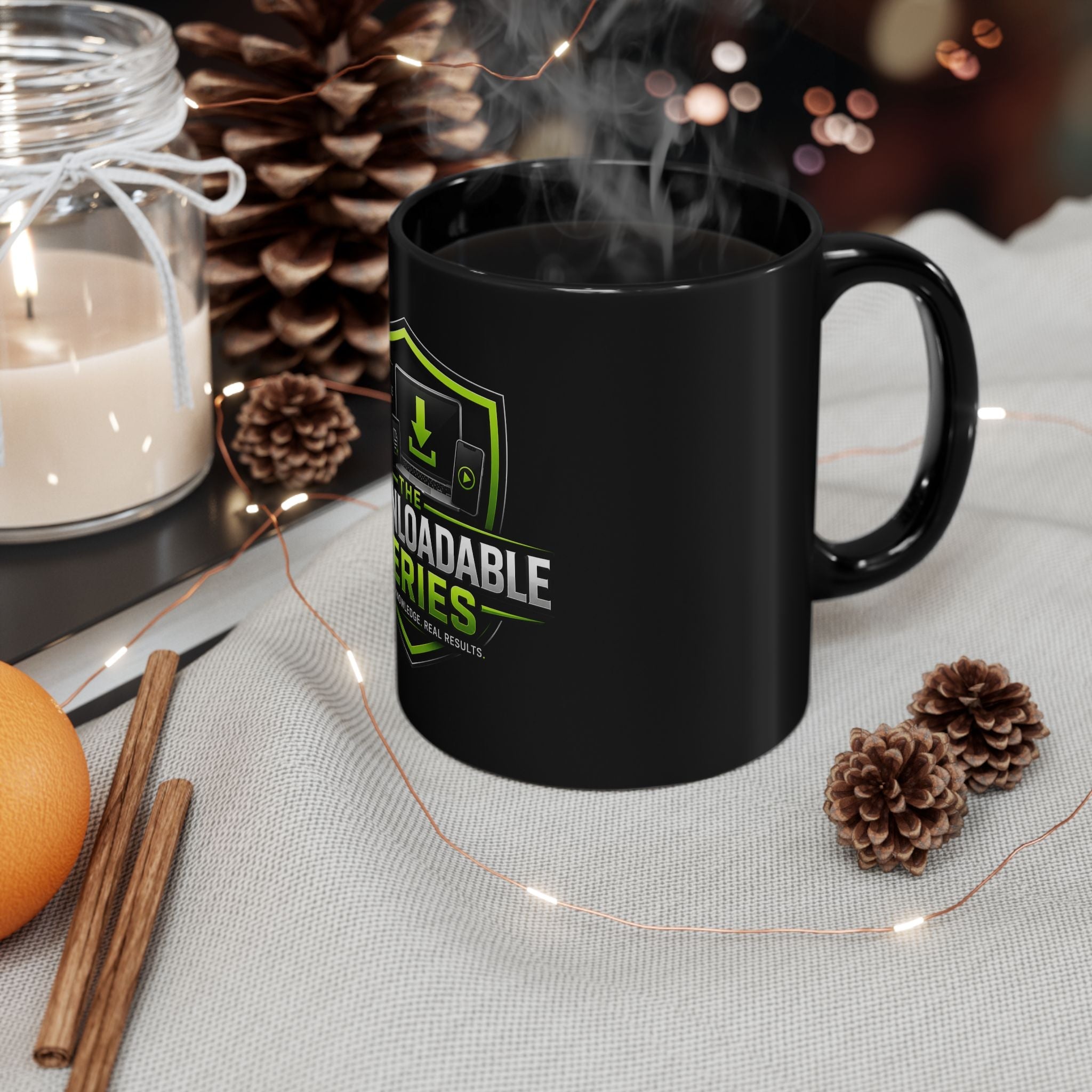 The Downloadable Series Black Mug — 11oz/15oz Coffee Cup