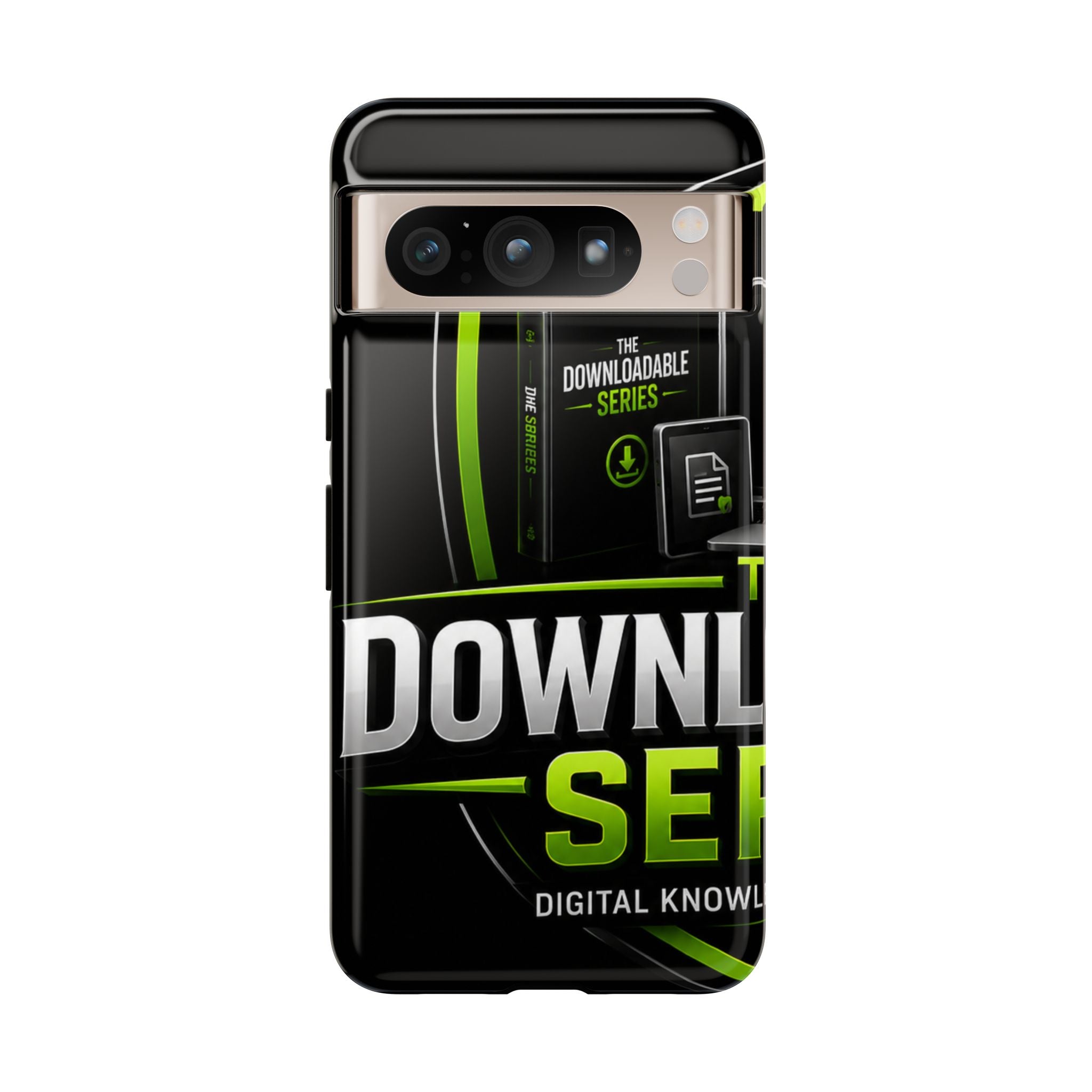 Downloadeable Series Tough Phone Case – Protective Black Graphic Cover