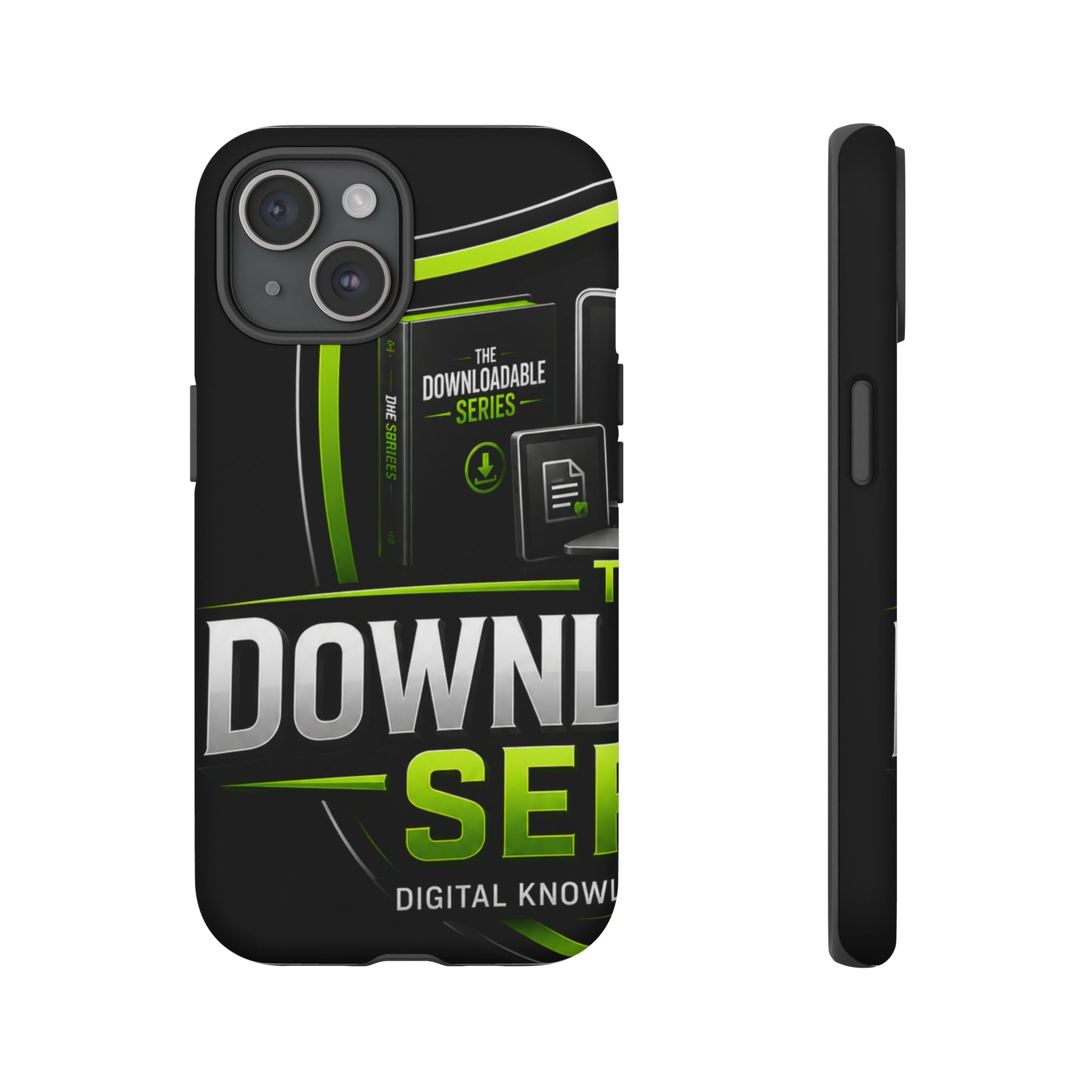 Downloadeable Series Tough Phone Case – Protective Black Graphic Cover