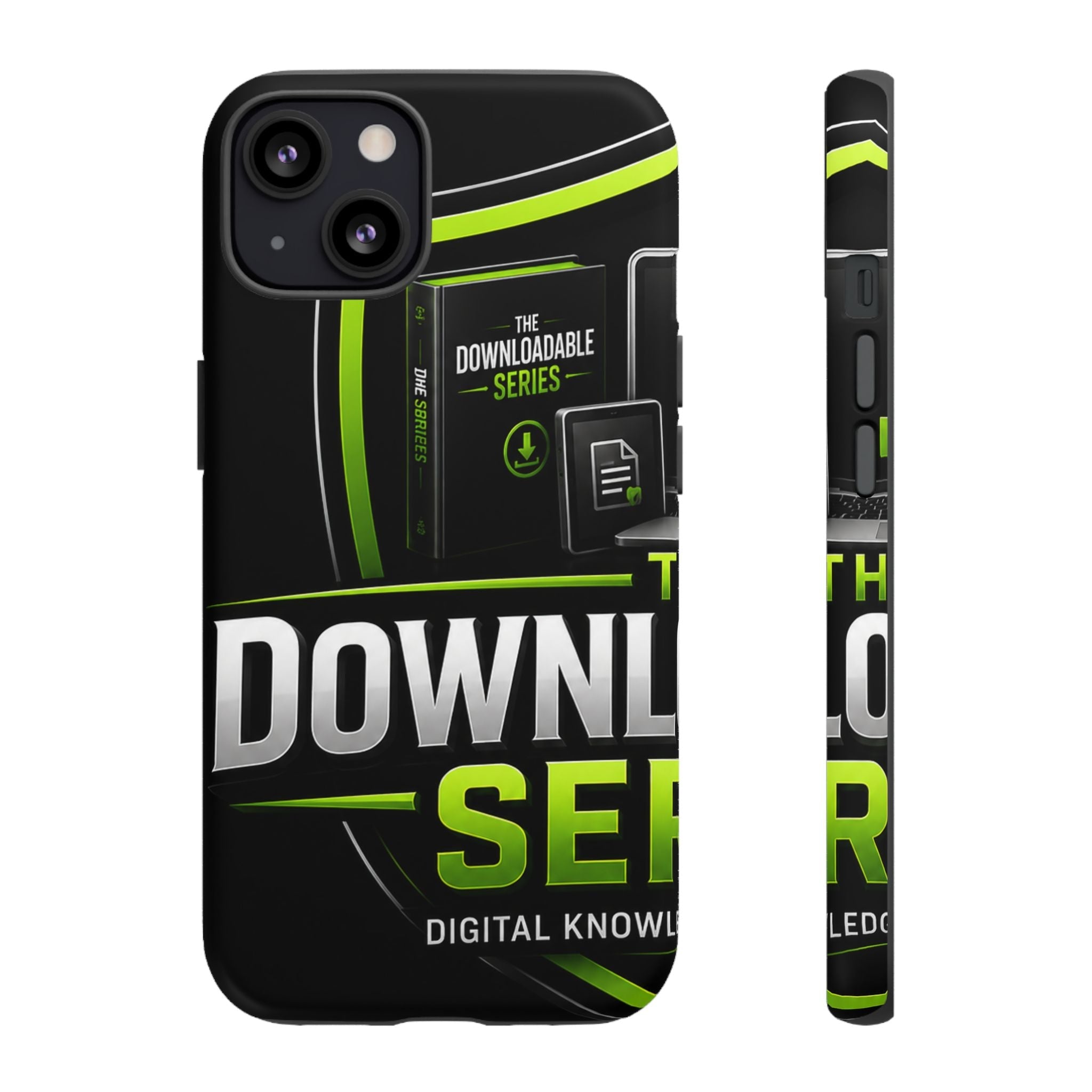 Downloadeable Series Tough Phone Case – Protective Black Graphic Cover