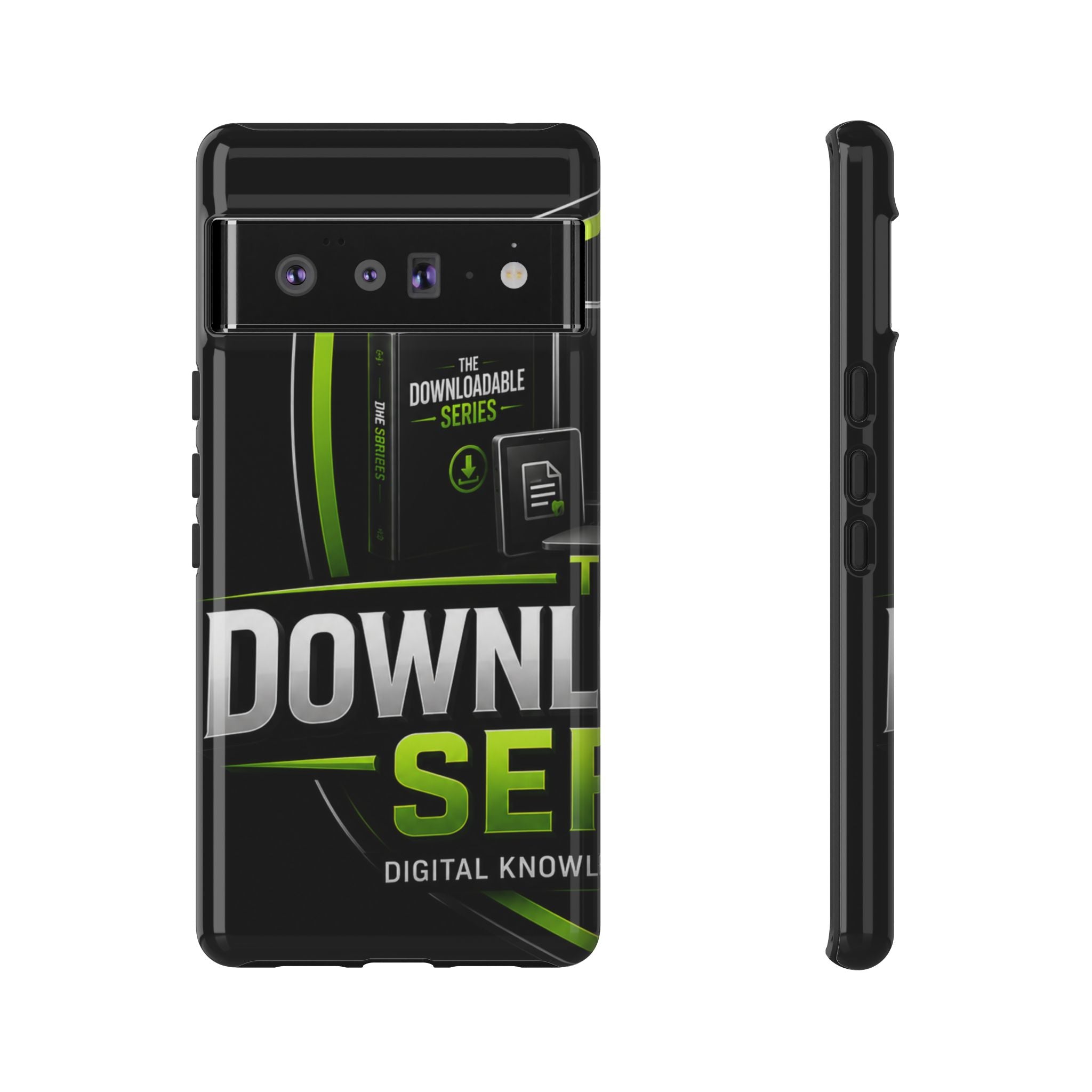 Downloadeable Series Tough Phone Case – Protective Black Graphic Cover