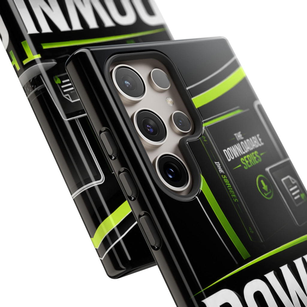 Downloadeable Series Tough Phone Case – Protective Black Graphic Cover