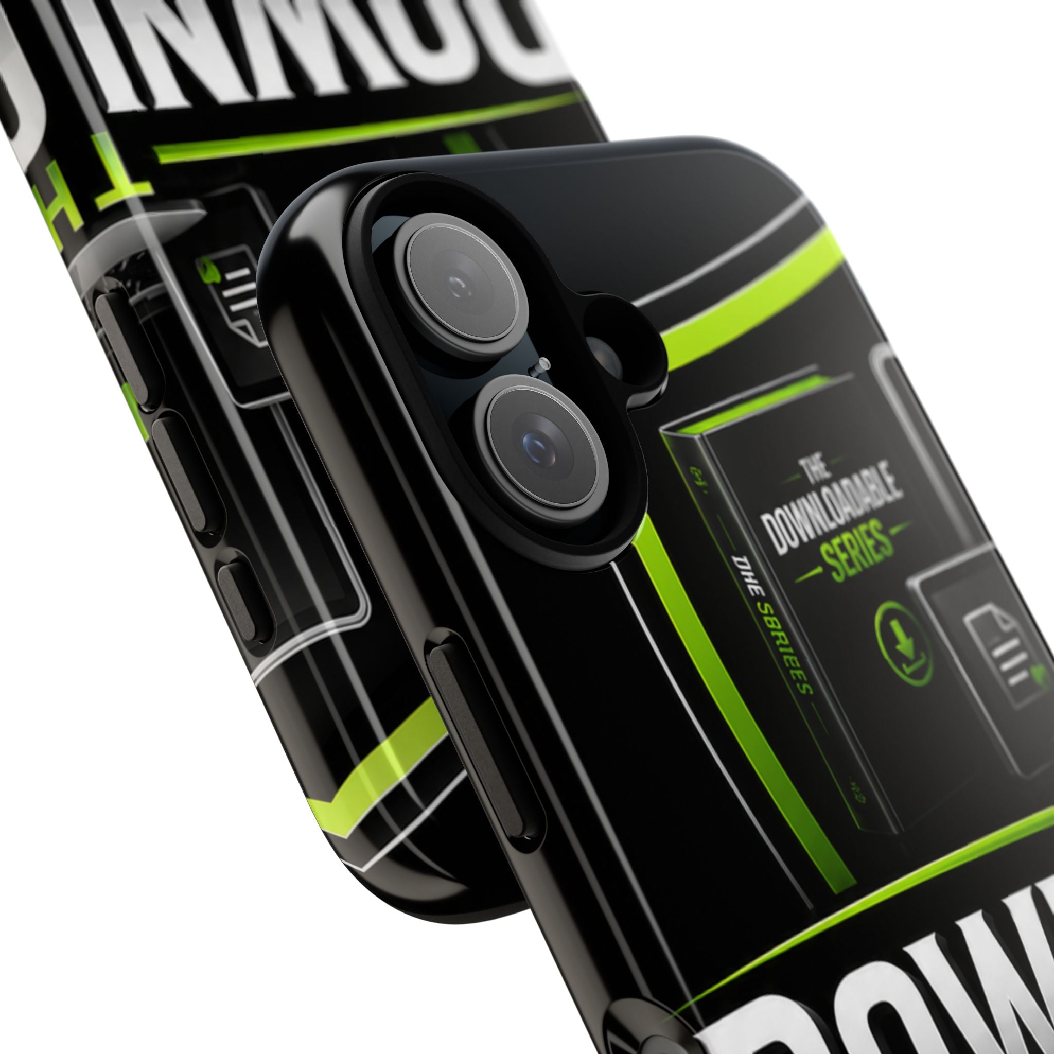 Downloadeable Series Tough Phone Case – Protective Black Graphic Cover