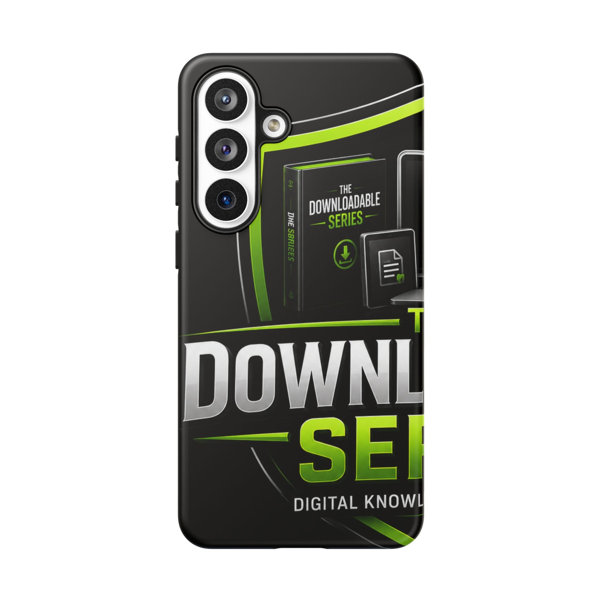 Downloadeable Series Tough Phone Case – Protective Black Graphic Cover
