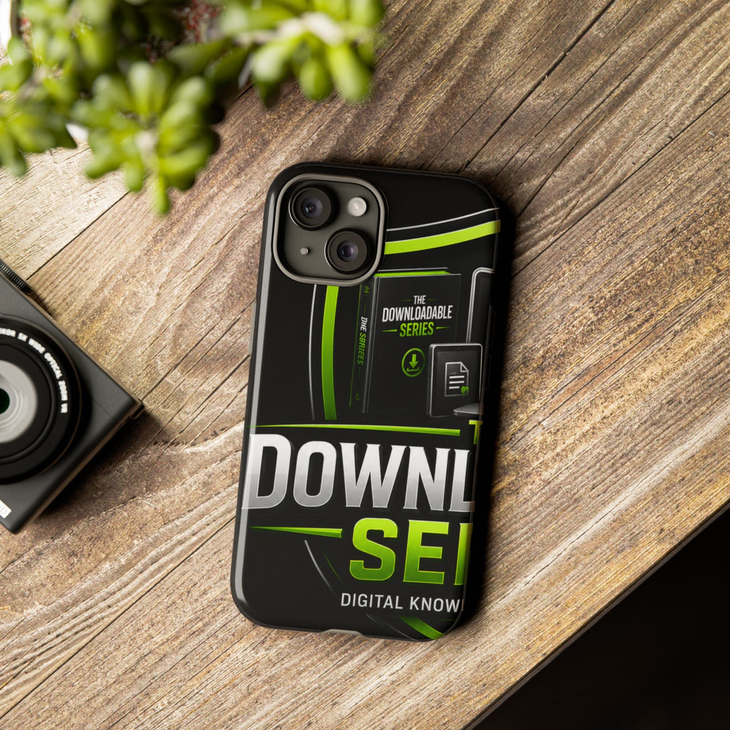 Downloadeable Series Tough Phone Case – Protective Black Graphic Cover