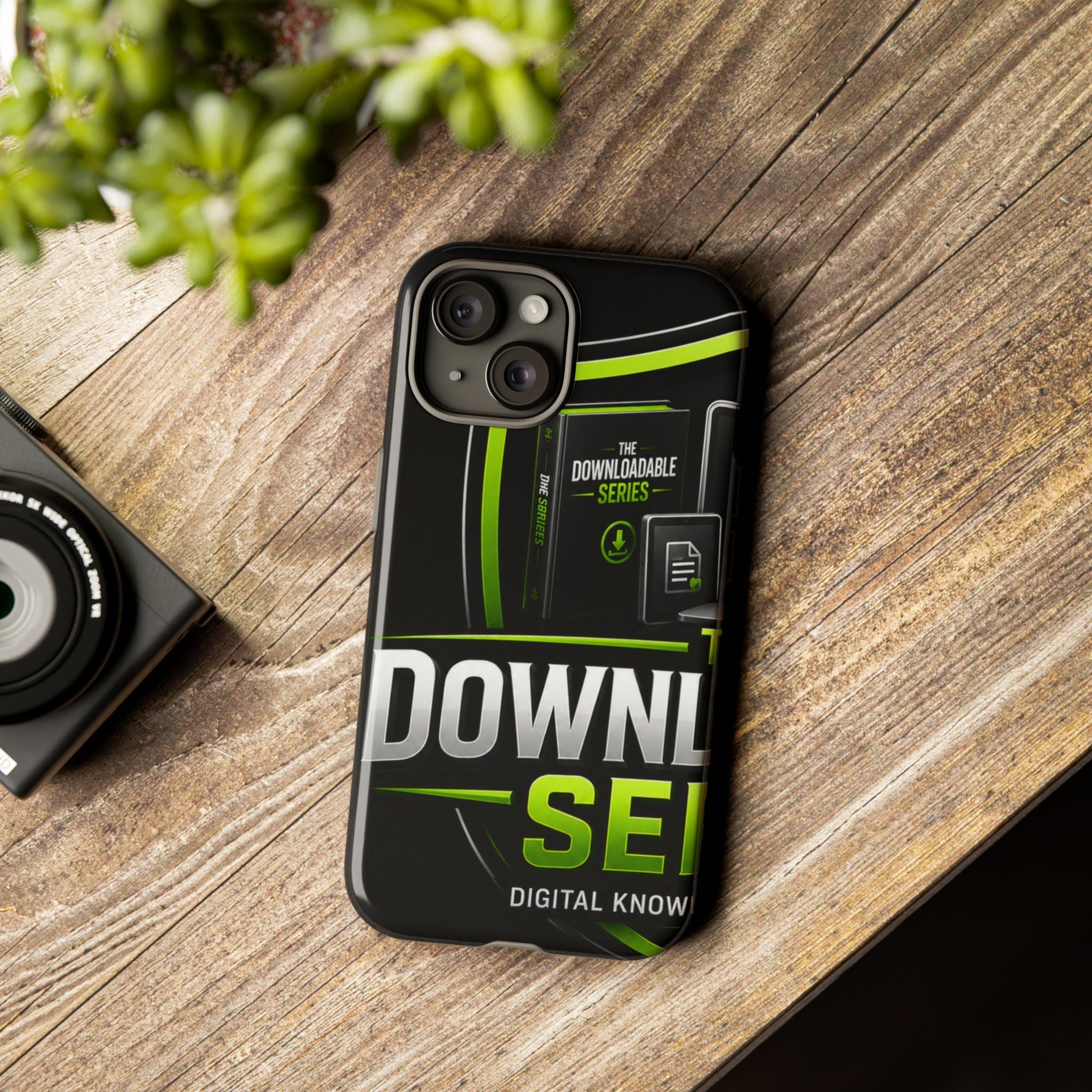 Downloadeable Series Tough Phone Case – Protective Black Graphic Cover