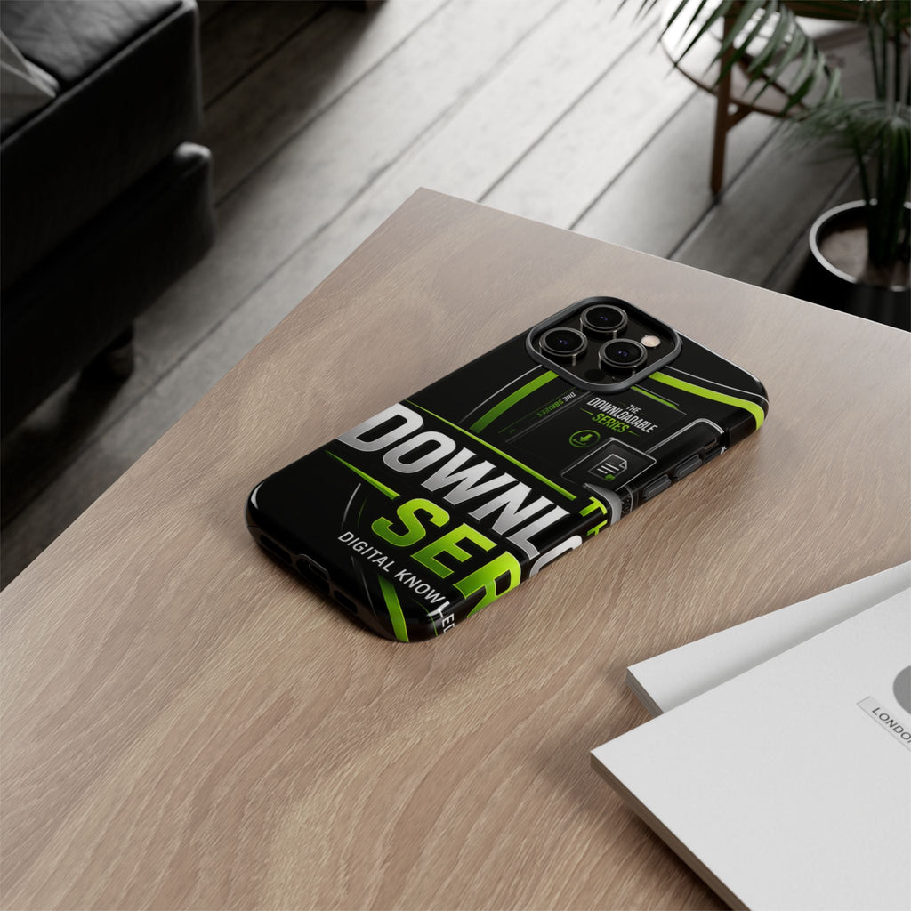 Downloadeable Series Tough Phone Case – Protective Black Graphic Cover