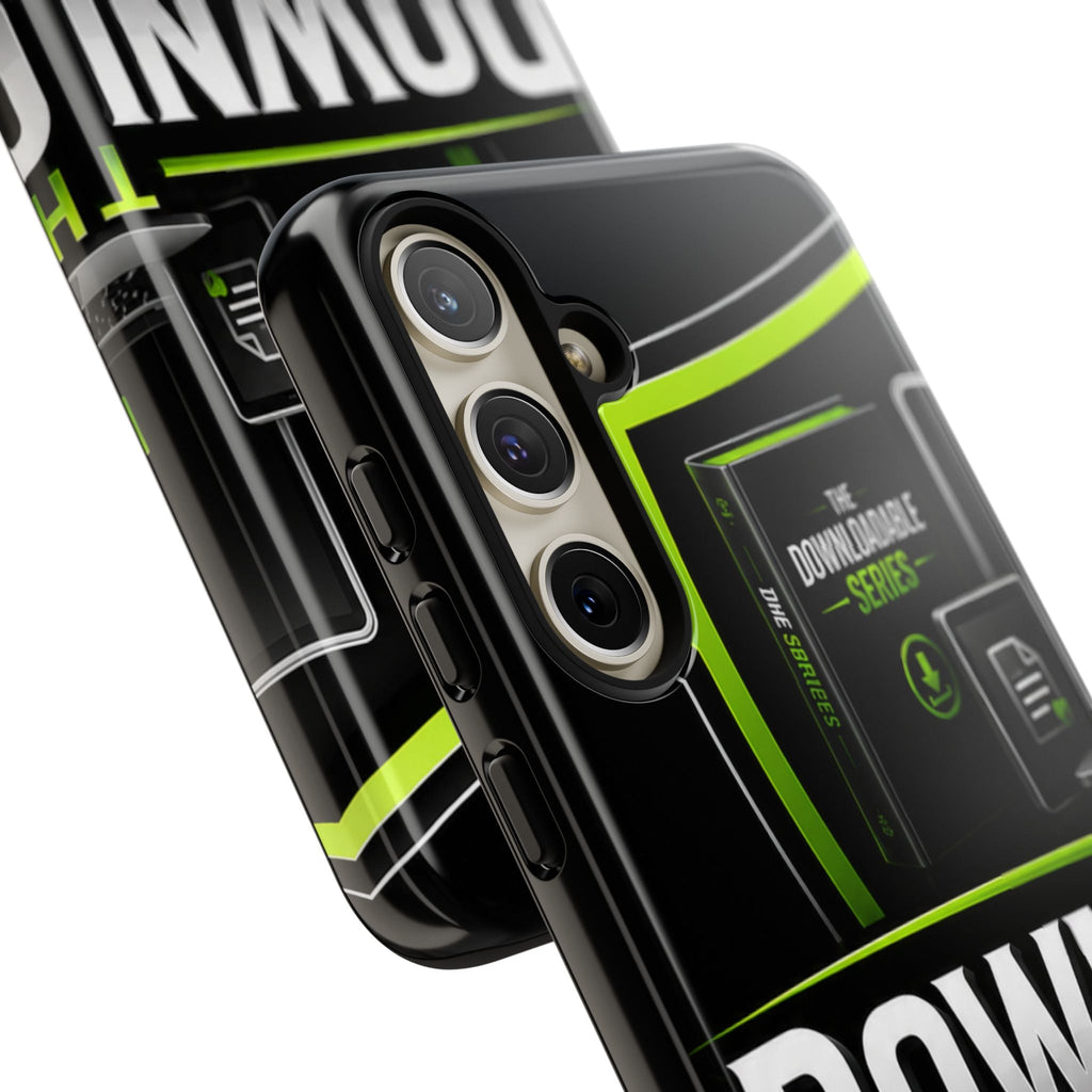 Downloadeable Series Tough Phone Case – Protective Black Graphic Cover