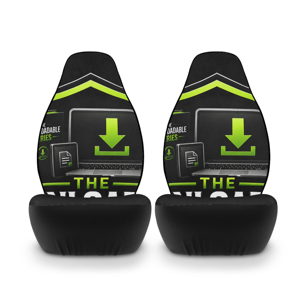 Car Seat Covers — 'The Download Series' Black & Lime Polyester Protective Covers