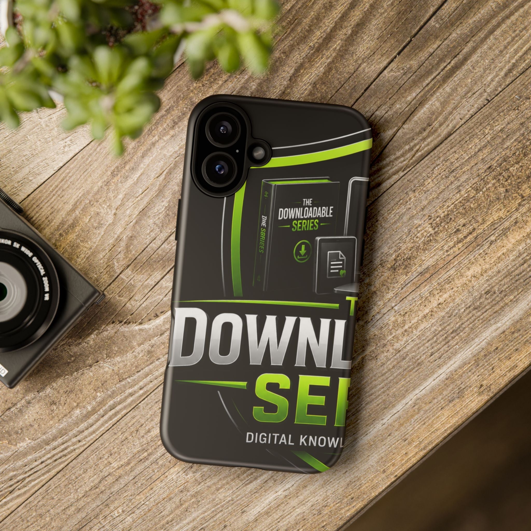 Downloadeable Series Tough Phone Case – Protective Black Graphic Cover