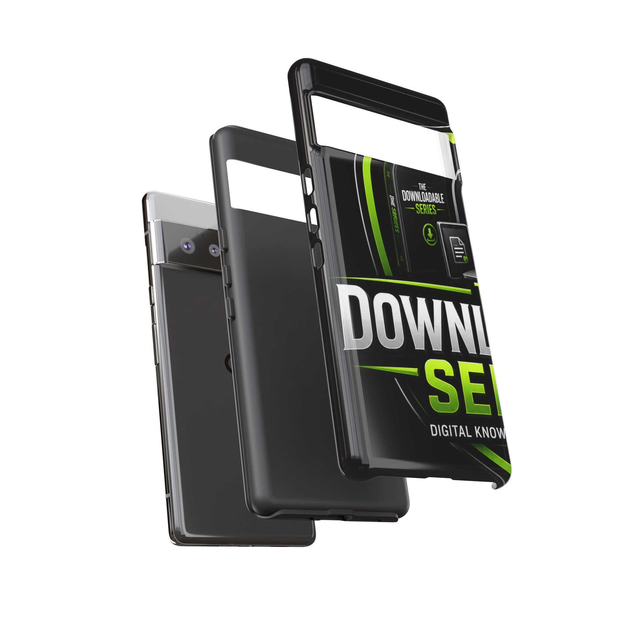 Downloadeable Series Tough Phone Case – Protective Black Graphic Cover