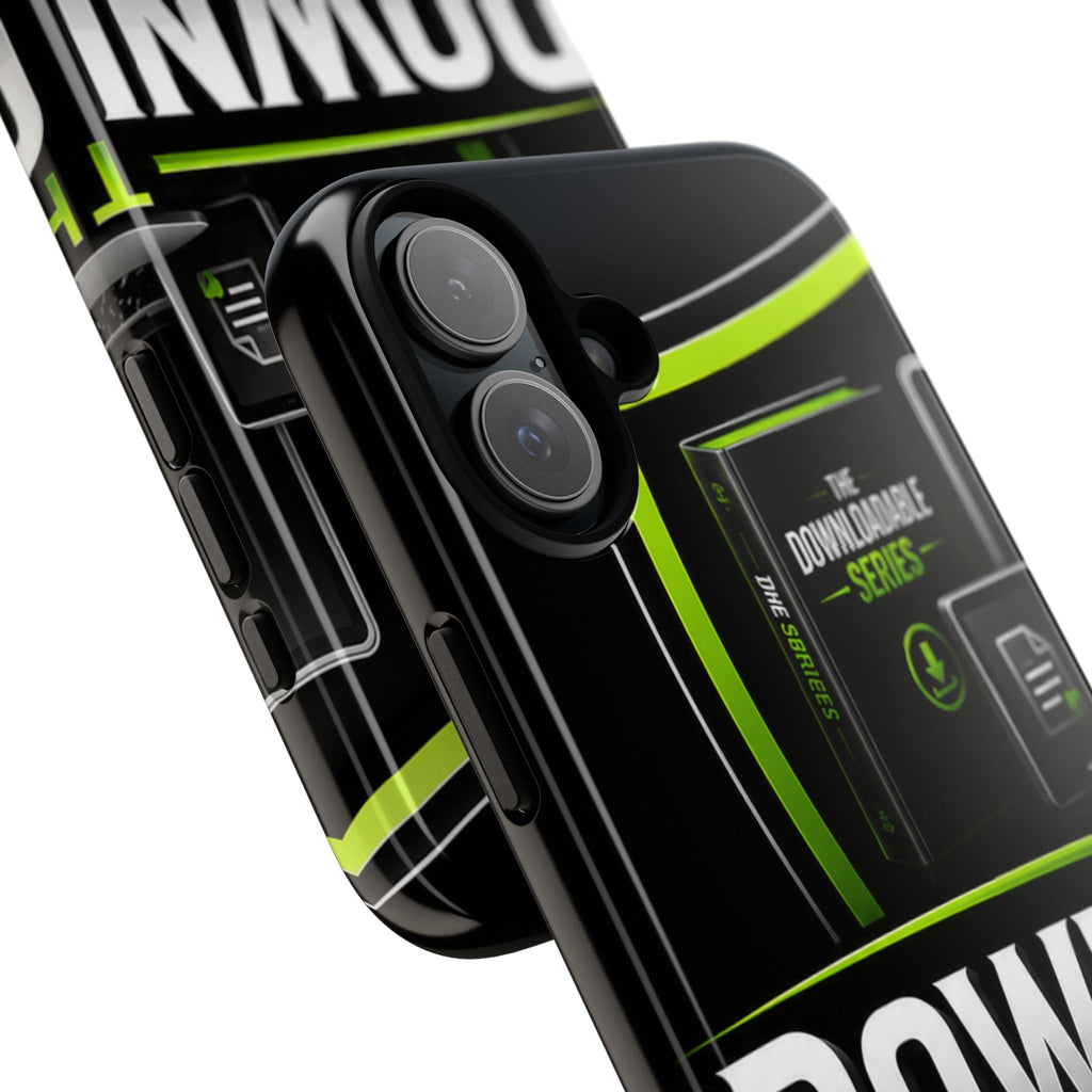 Downloadeable Series Tough Phone Case – Protective Black Graphic Cover