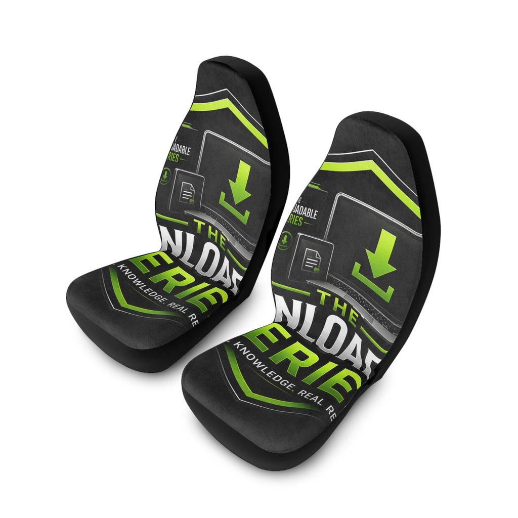 Car Seat Covers — 'The Download Series' Black & Lime Polyester Protective Covers