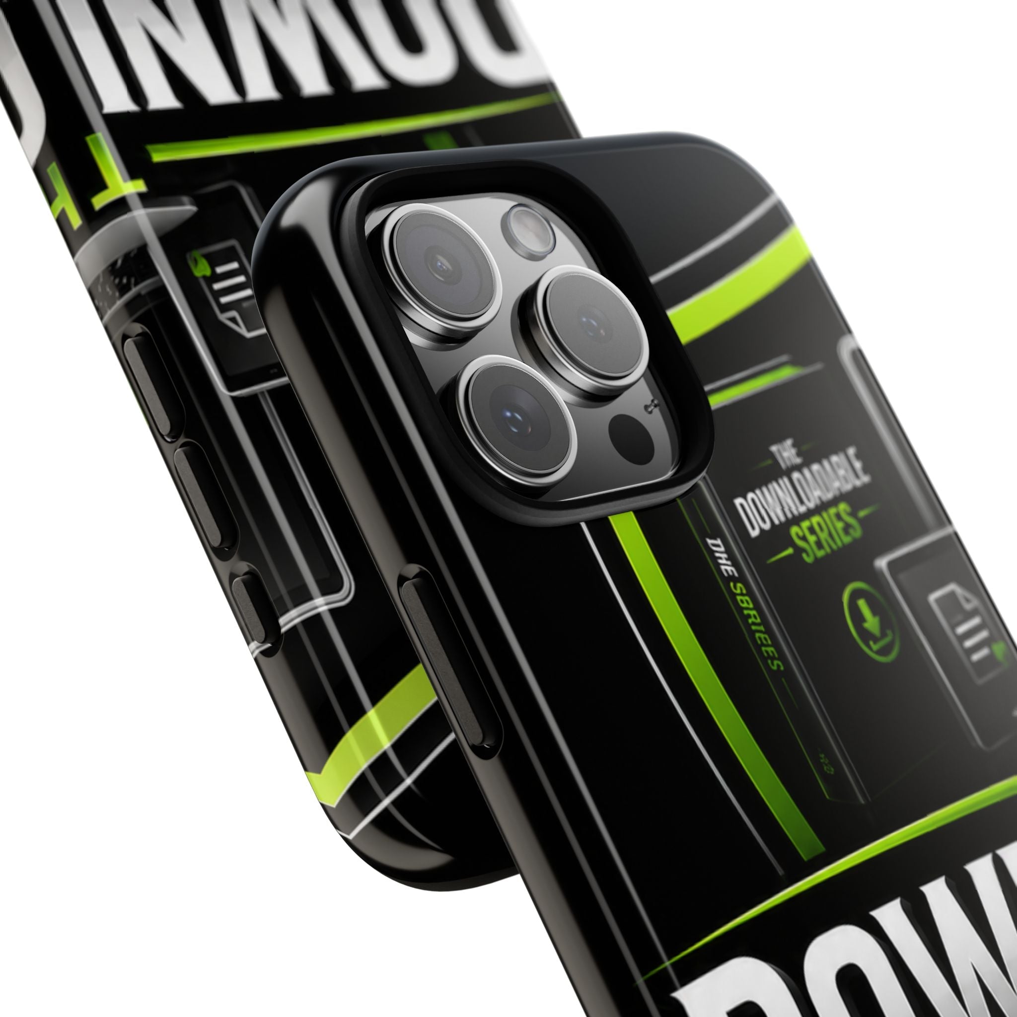 Downloadeable Series Tough Phone Case – Protective Black Graphic Cover