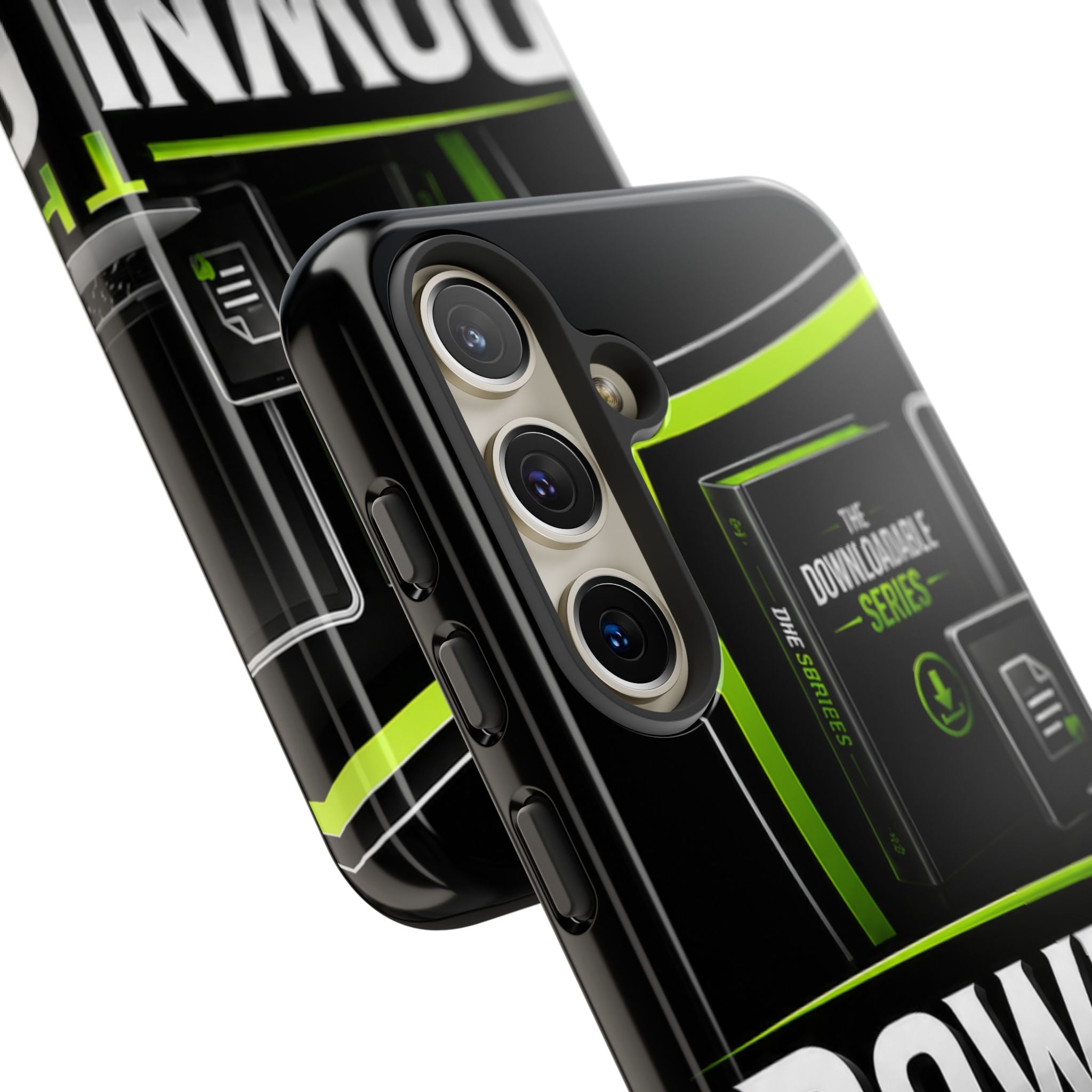 Downloadeable Series Tough Phone Case – Protective Black Graphic Cover