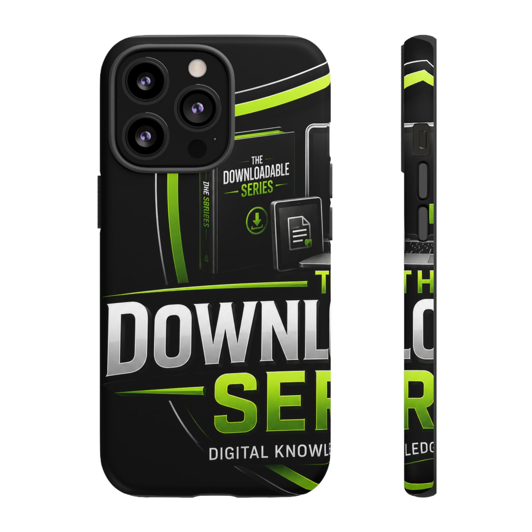 Downloadeable Series Tough Phone Case – Protective Black Graphic Cover