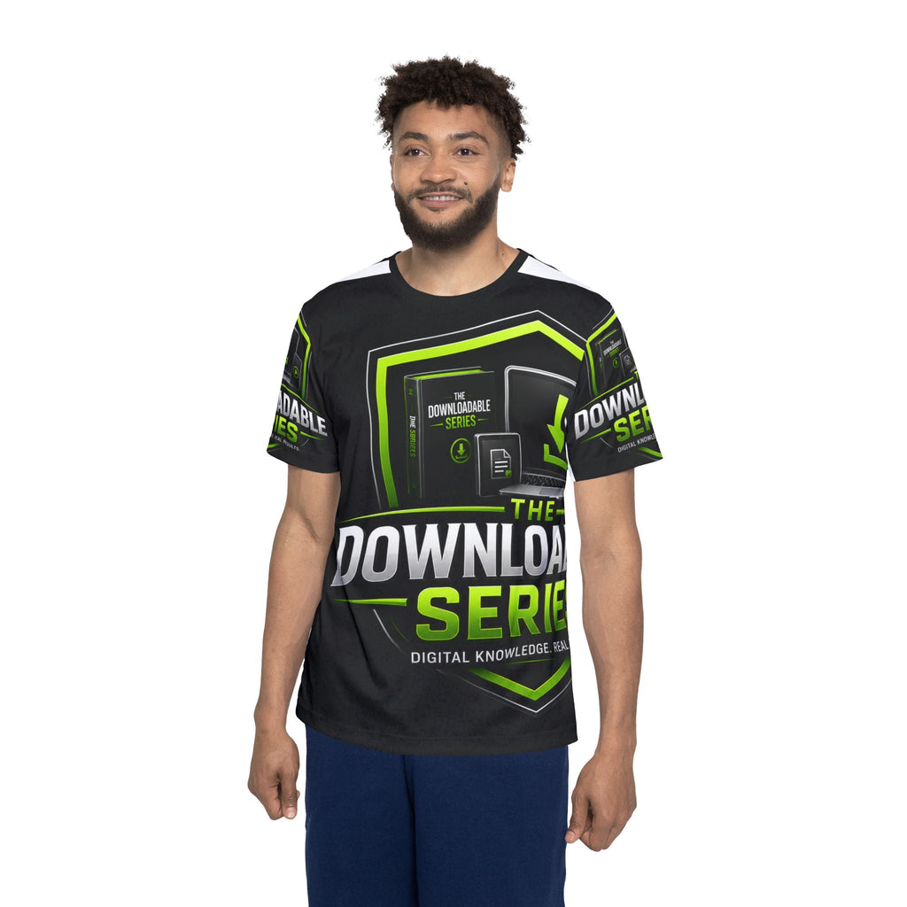 The Downloadable Series Sports Jersey — Black & Neon Green All-Over Print