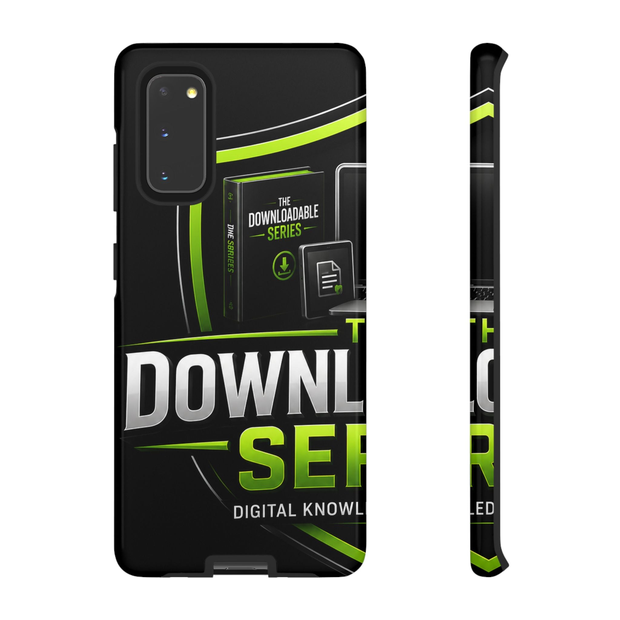 Downloadeable Series Tough Phone Case – Protective Black Graphic Cover
