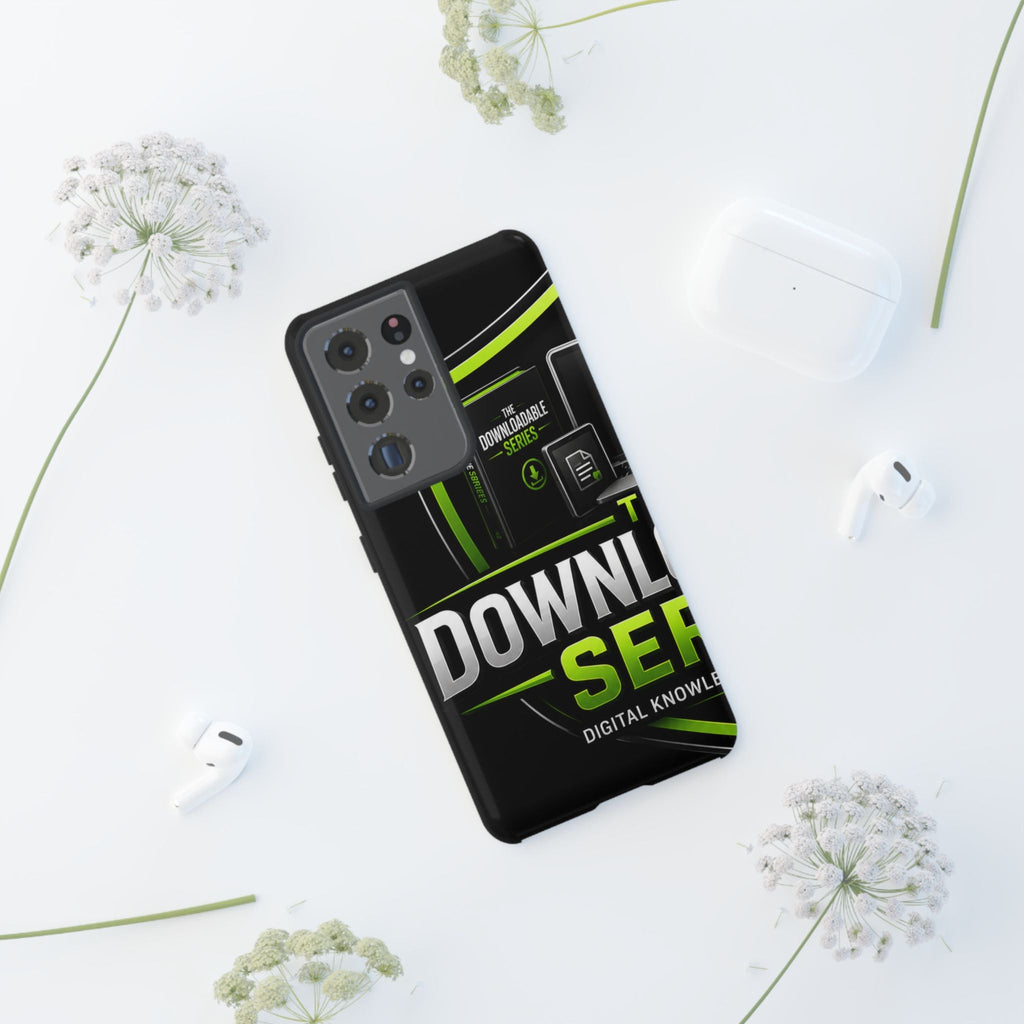 Downloadeable Series Tough Phone Case – Protective Black Graphic Cover