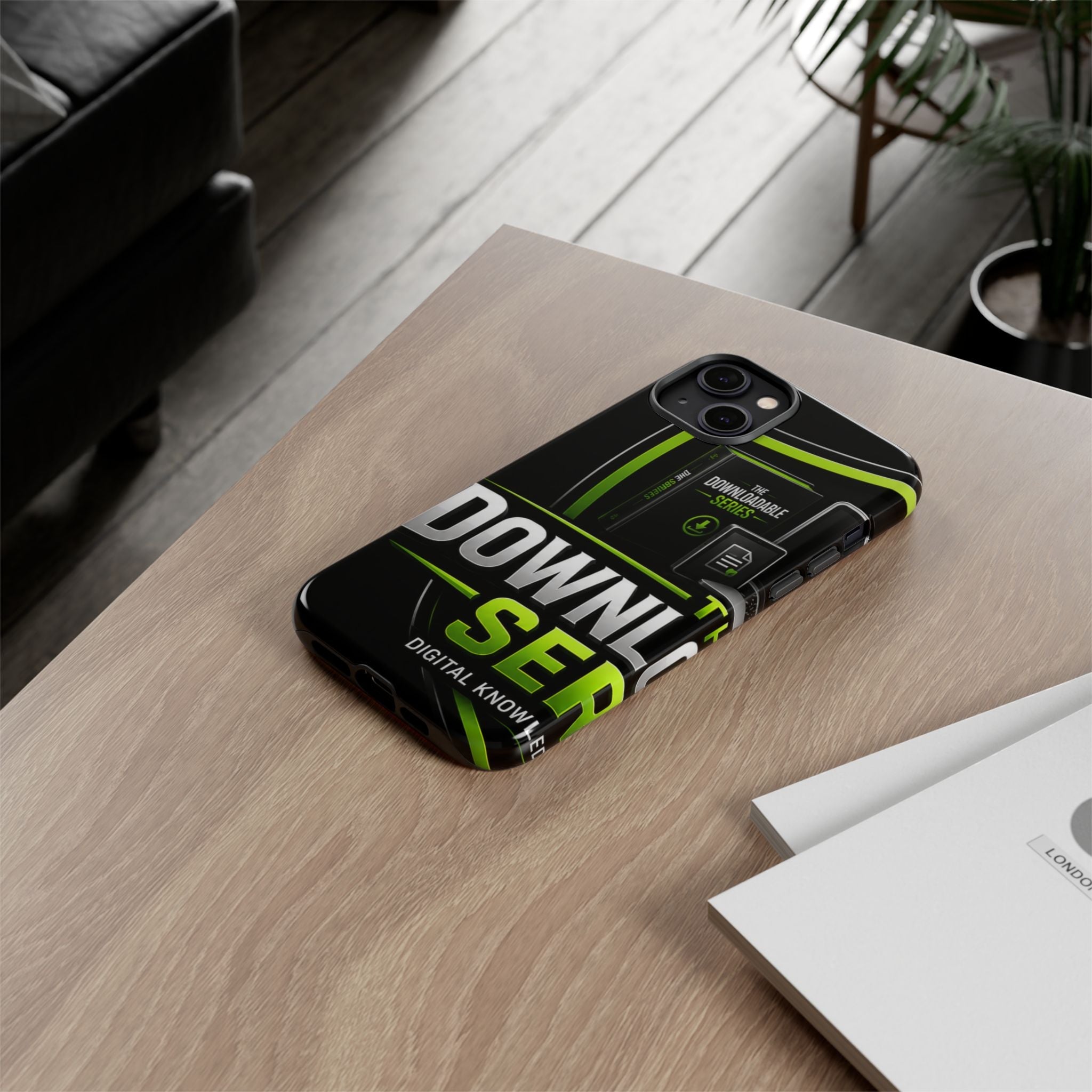 Downloadeable Series Tough Phone Case – Protective Black Graphic Cover