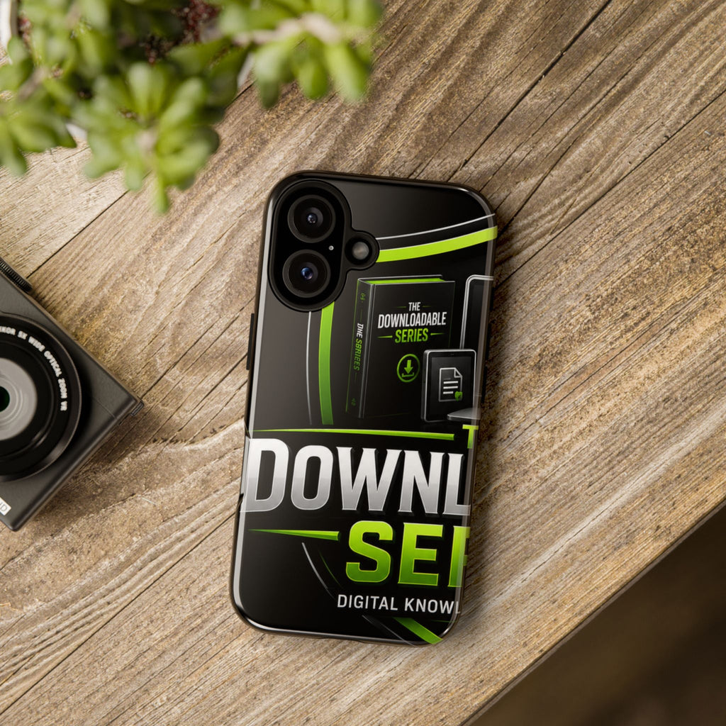 Downloadeable Series Tough Phone Case – Protective Black Graphic Cover