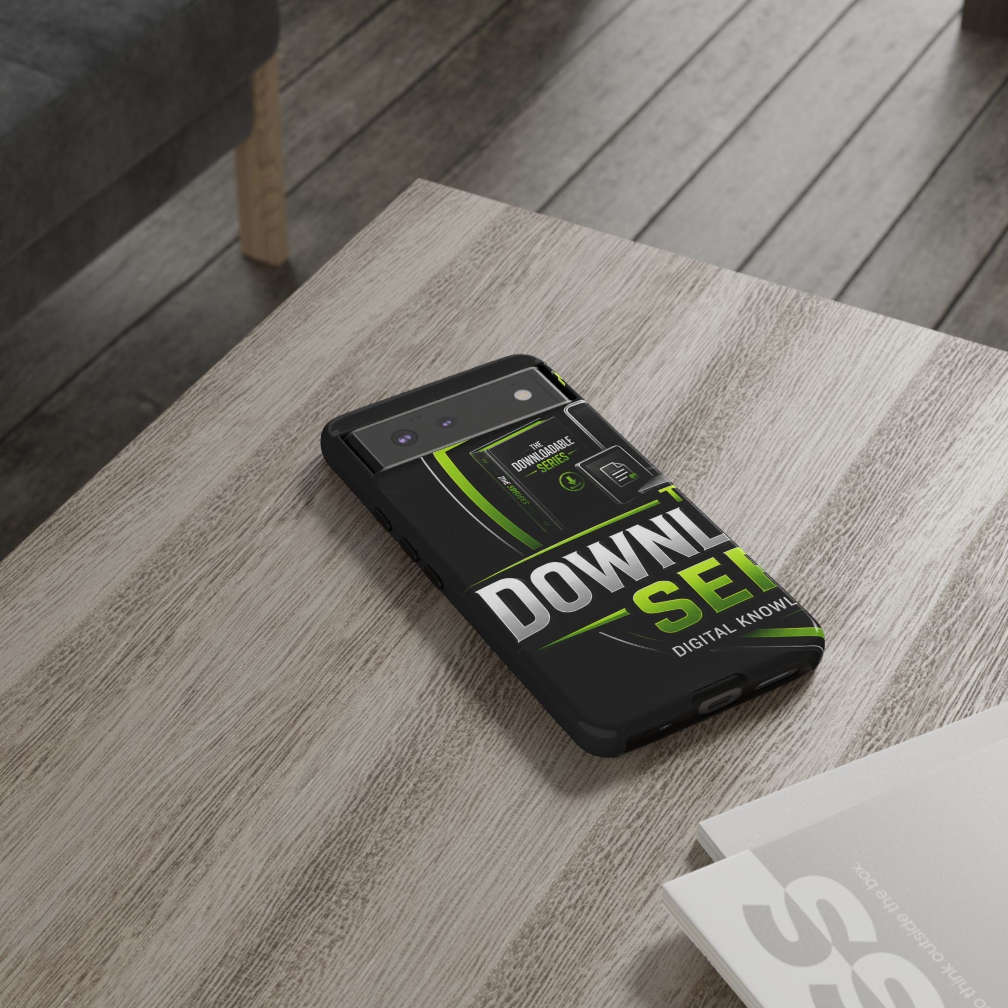 Downloadeable Series Tough Phone Case – Protective Black Graphic Cover