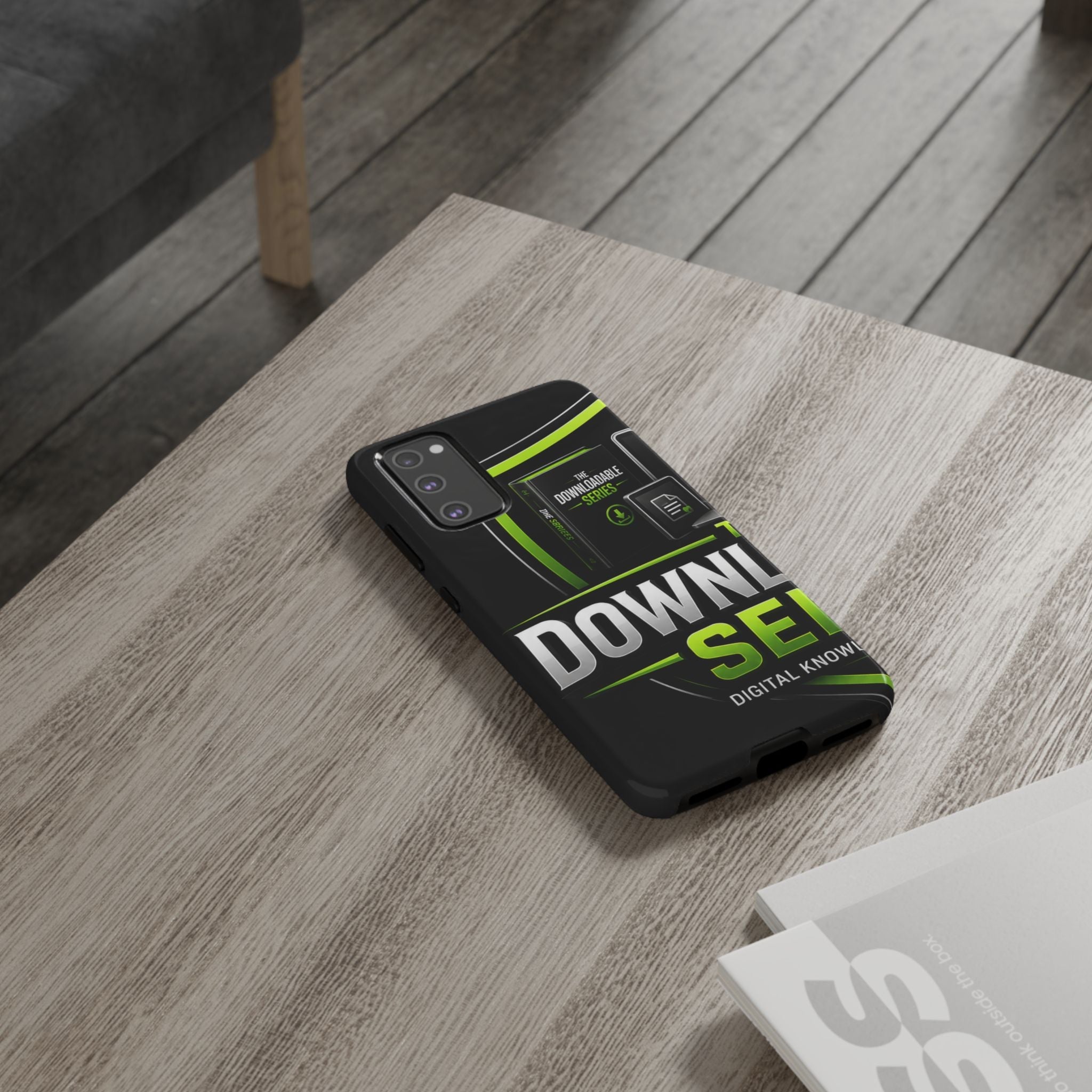 Downloadeable Series Tough Phone Case – Protective Black Graphic Cover