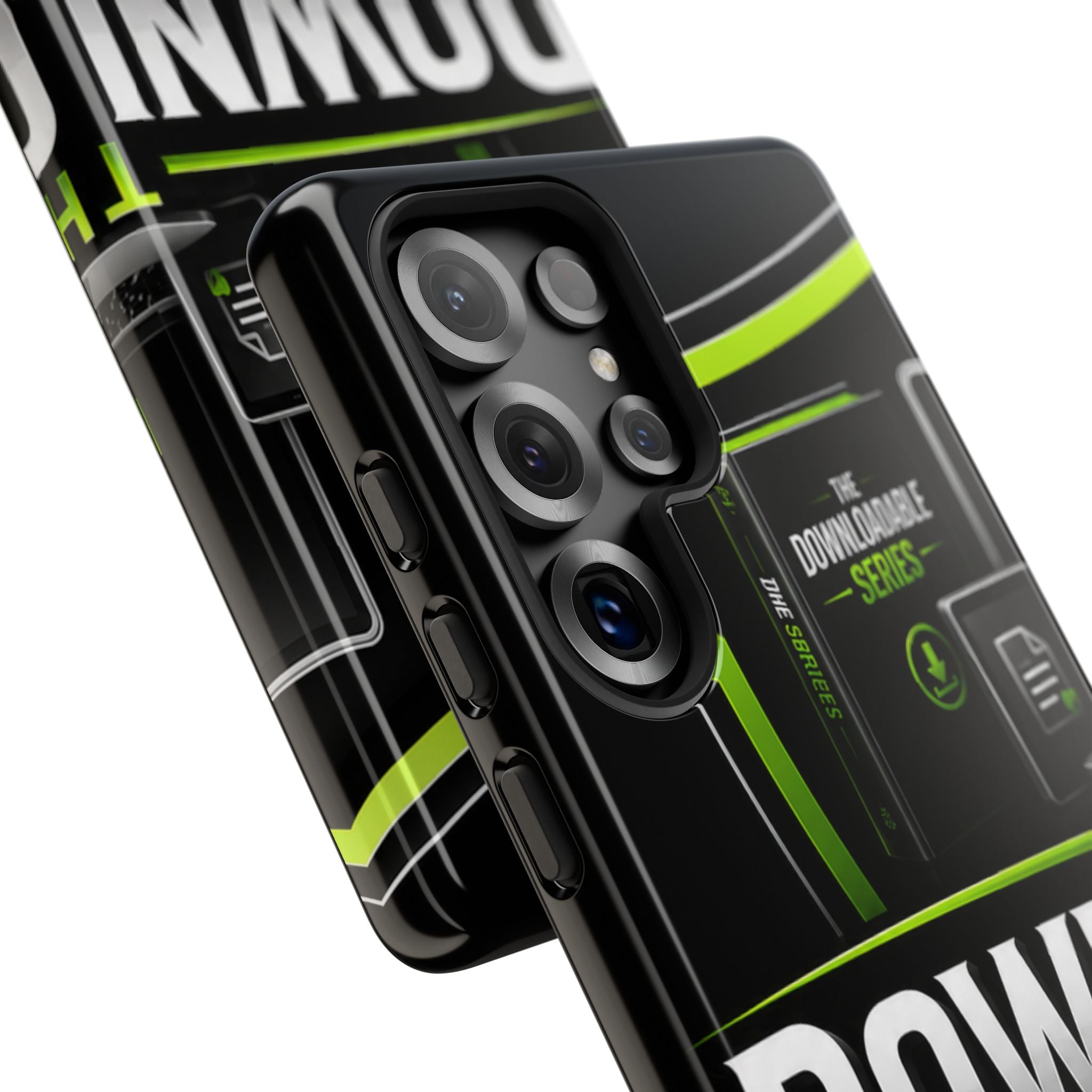 Downloadeable Series Tough Phone Case – Protective Black Graphic Cover
