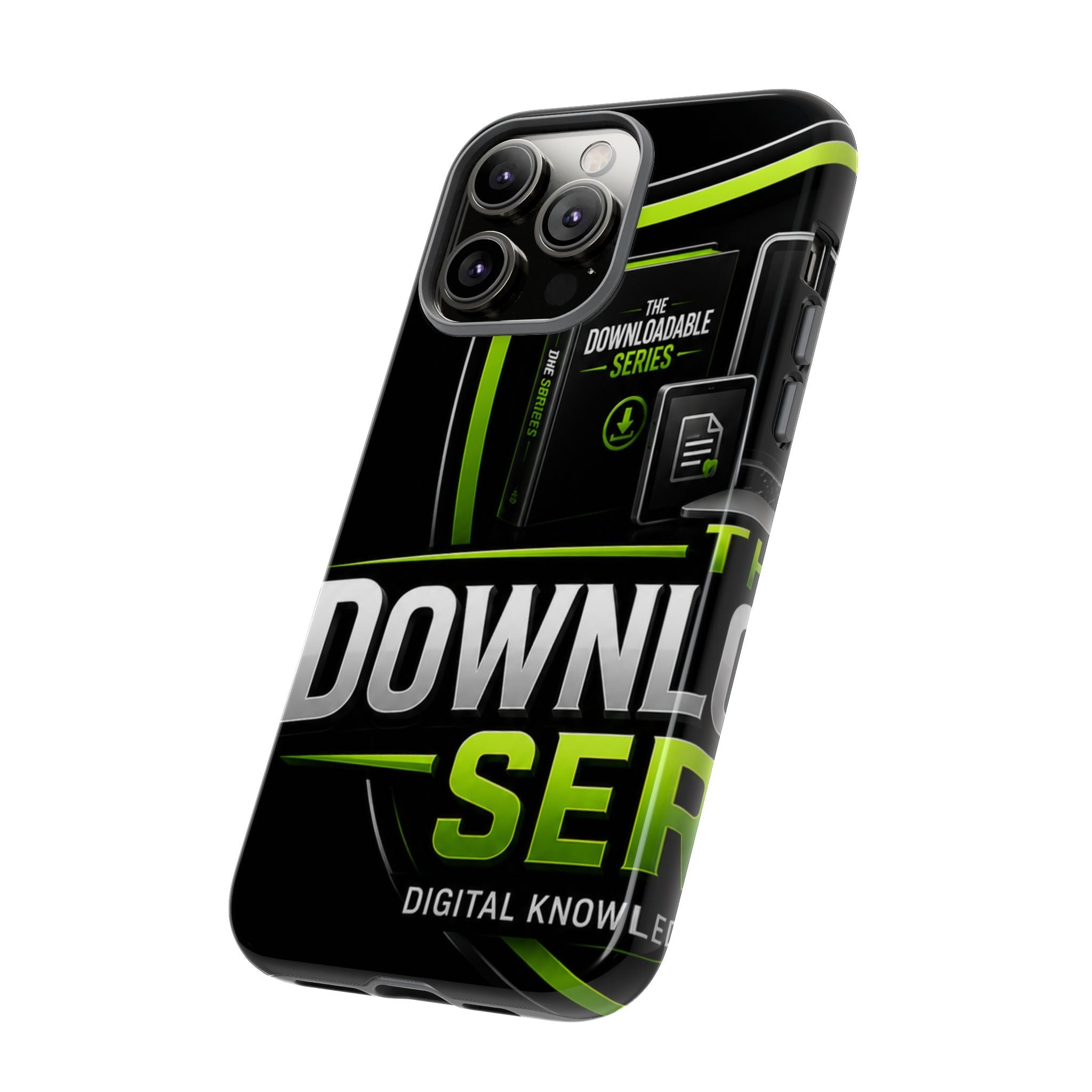 Downloadeable Series Tough Phone Case – Protective Black Graphic Cover
