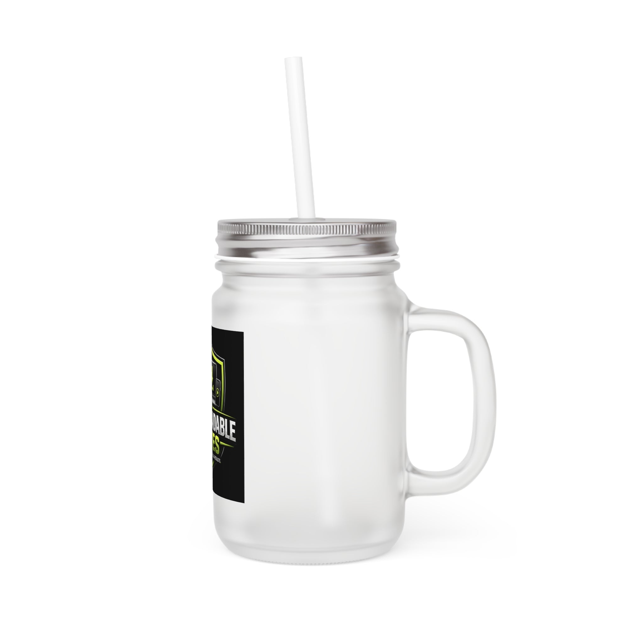 Downloadable Series Mason Jar Tumbler — Branded Drinkware with Straw