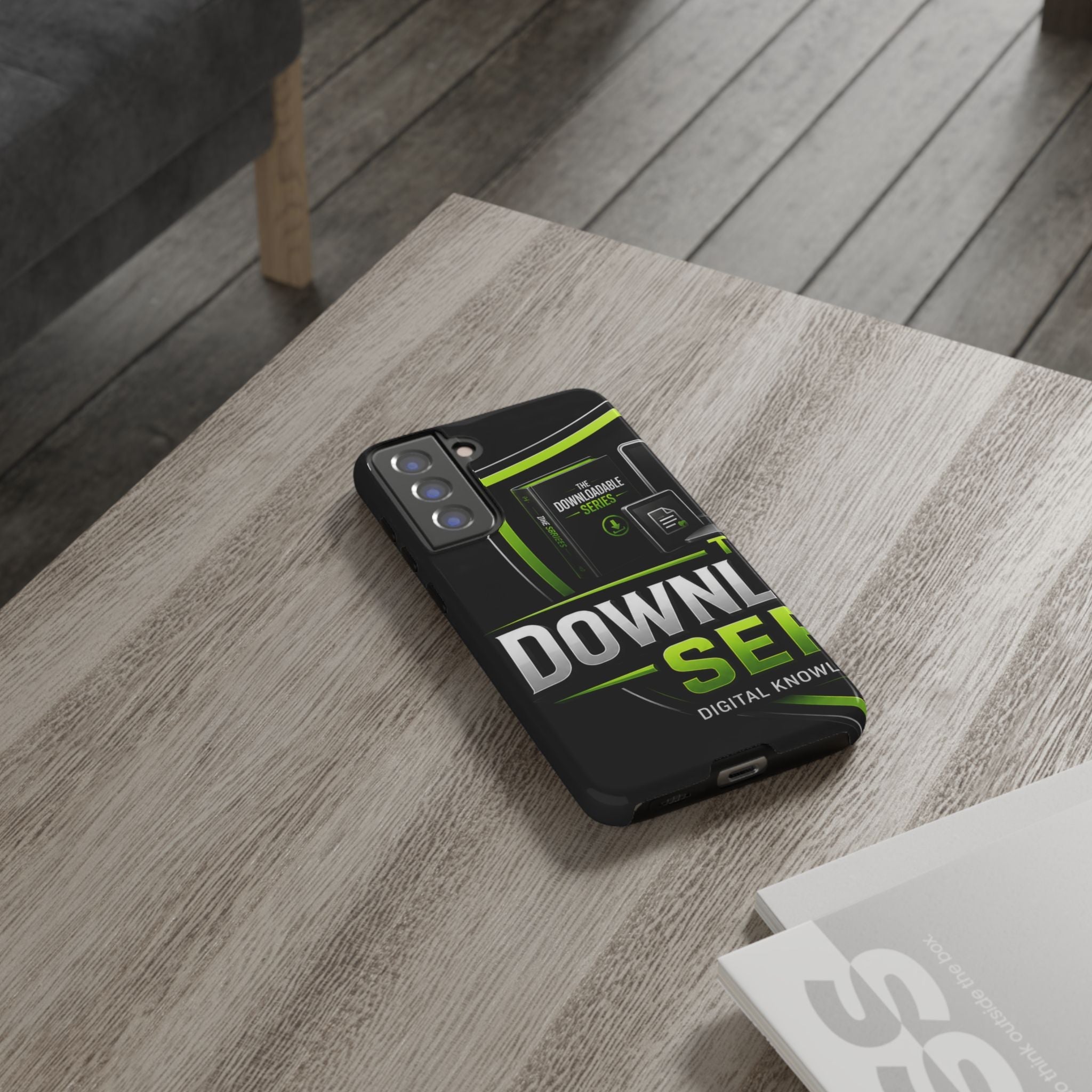 Downloadeable Series Tough Phone Case – Protective Black Graphic Cover