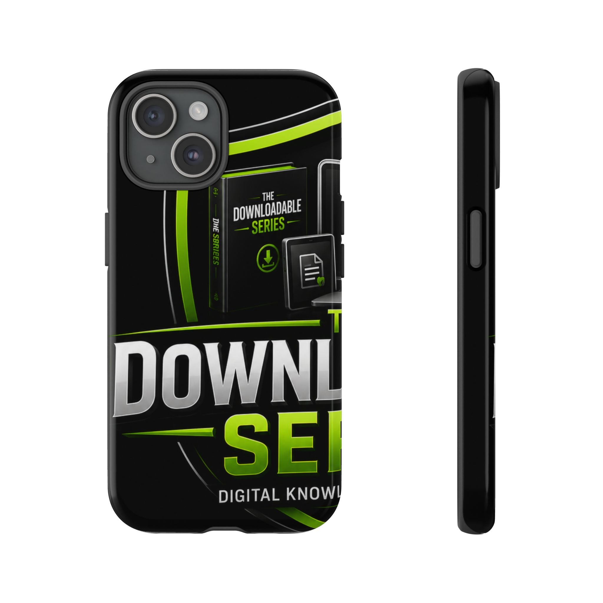 Downloadeable Series Tough Phone Case – Protective Black Graphic Cover