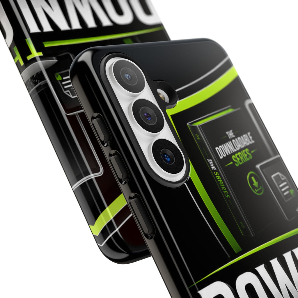 Downloadeable Series Tough Phone Case – Protective Black Graphic Cover