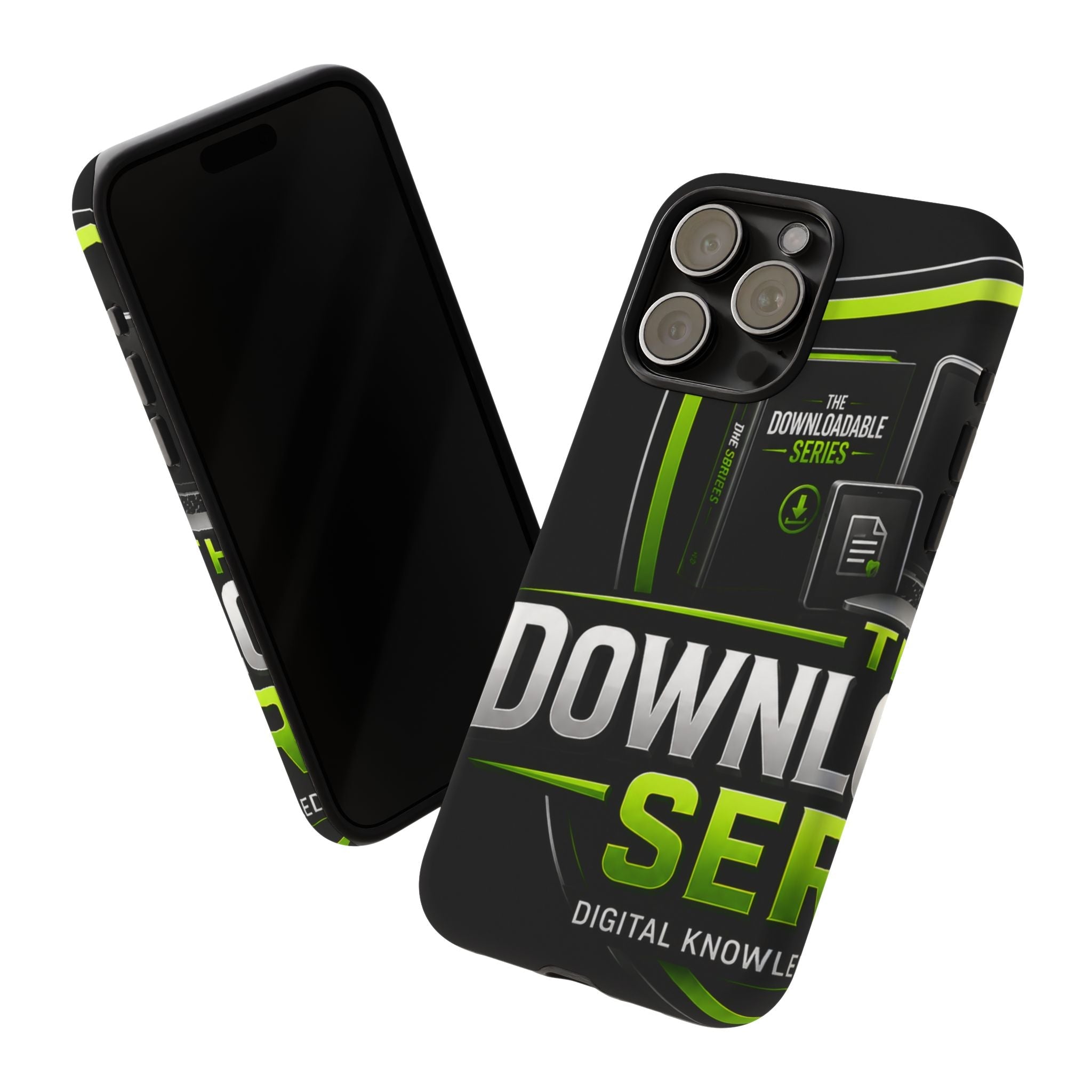 Downloadeable Series Tough Phone Case – Protective Black Graphic Cover