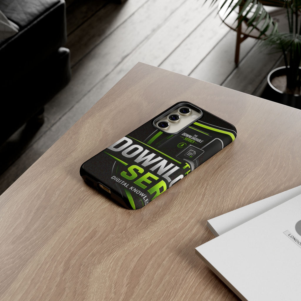 Downloadeable Series Tough Phone Case – Protective Black Graphic Cover