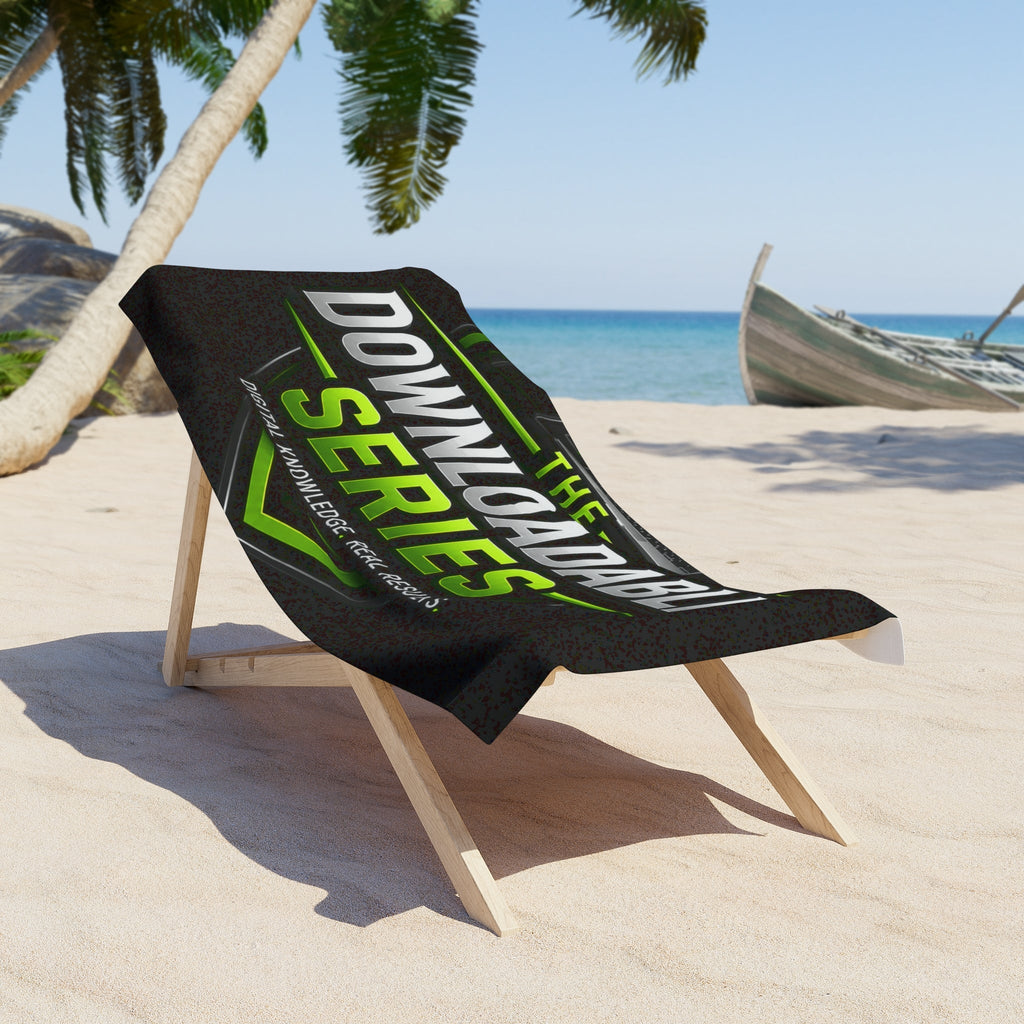 Beach Towel — “The Downloadable Series” Logo Beach Towel (Digital Knowledge, Real Results)